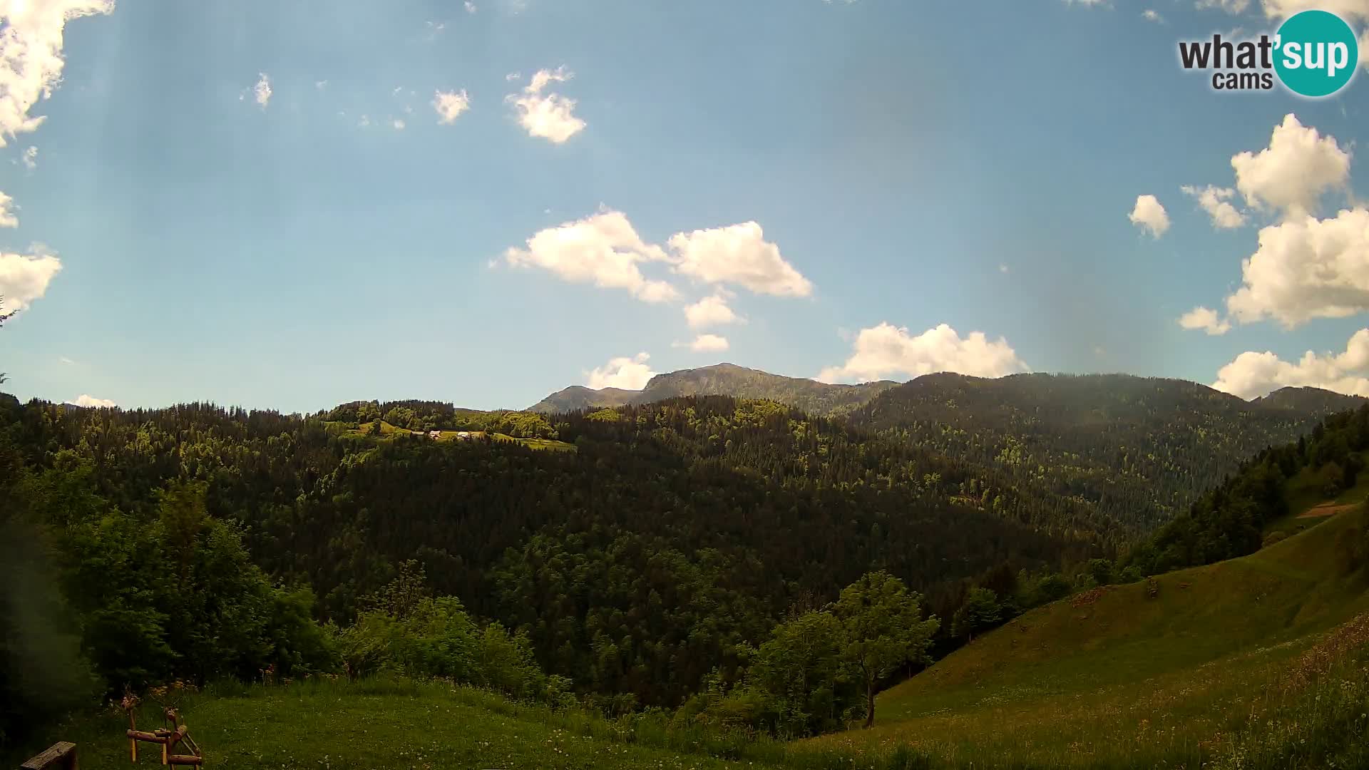 Spletna kamera Brunarica Dražgoše – Pogled v živo na Ratitovec (1666 m)