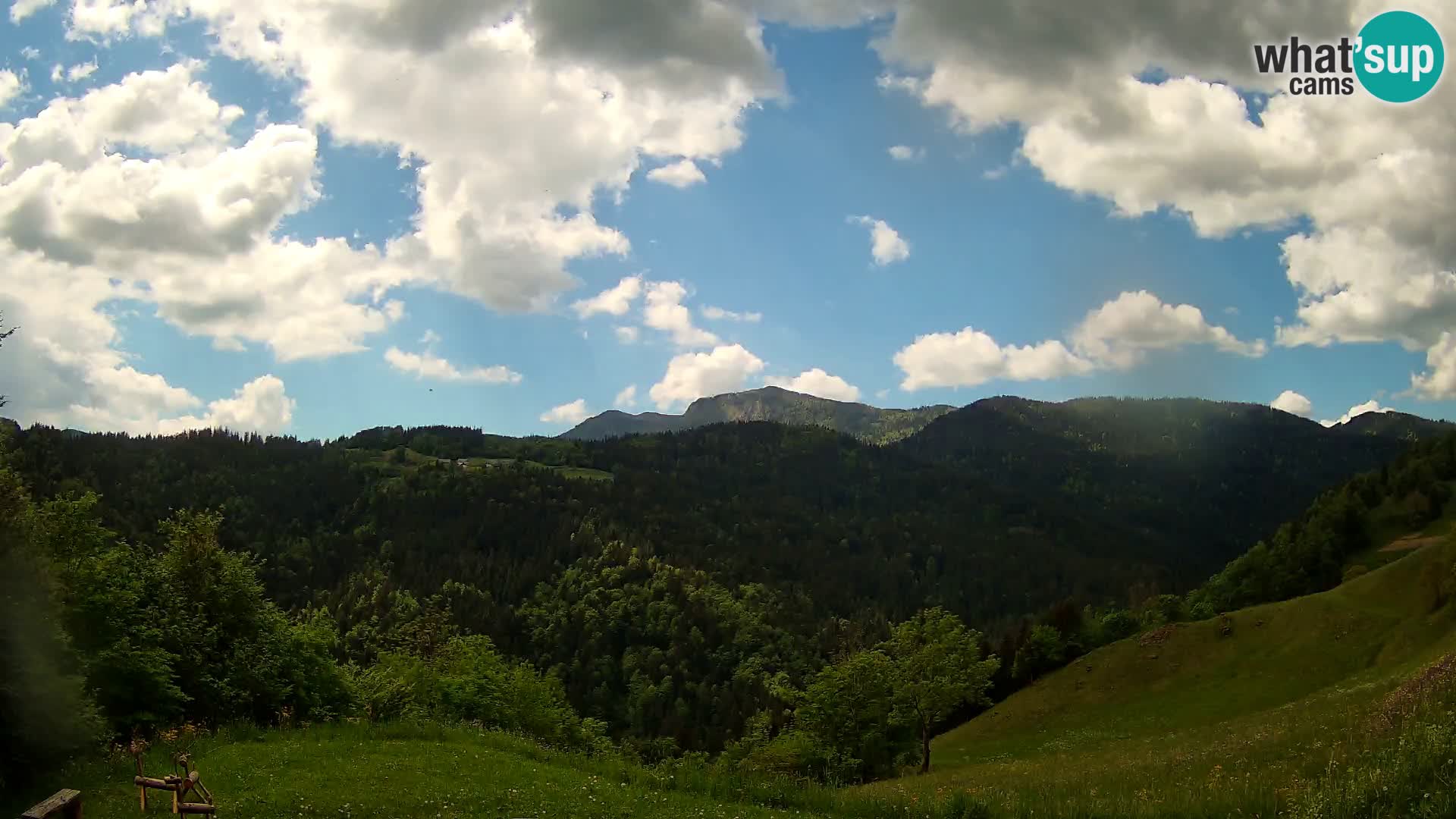 Spletna kamera Brunarica Dražgoše – Pogled v živo na Ratitovec (1666 m)