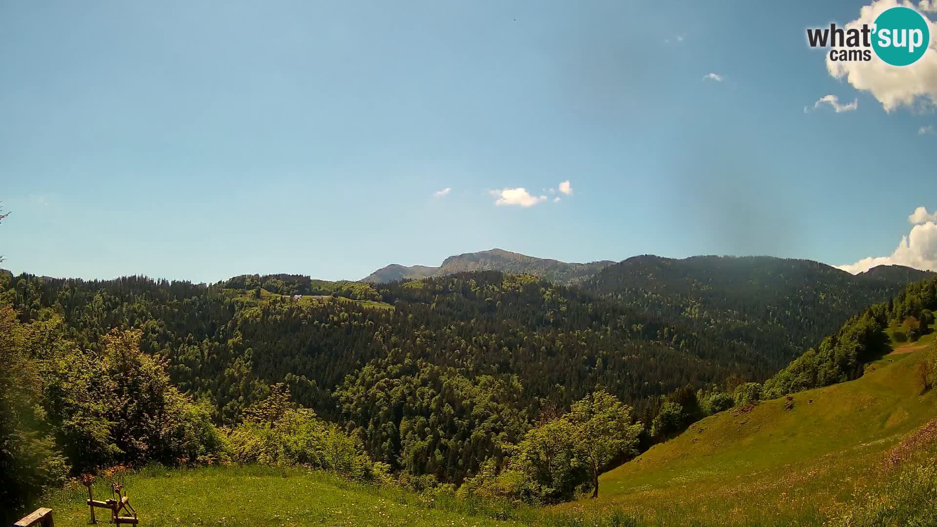 Webcam Brunarica Dražgoše – Live View of Ratitovec (1666 m)