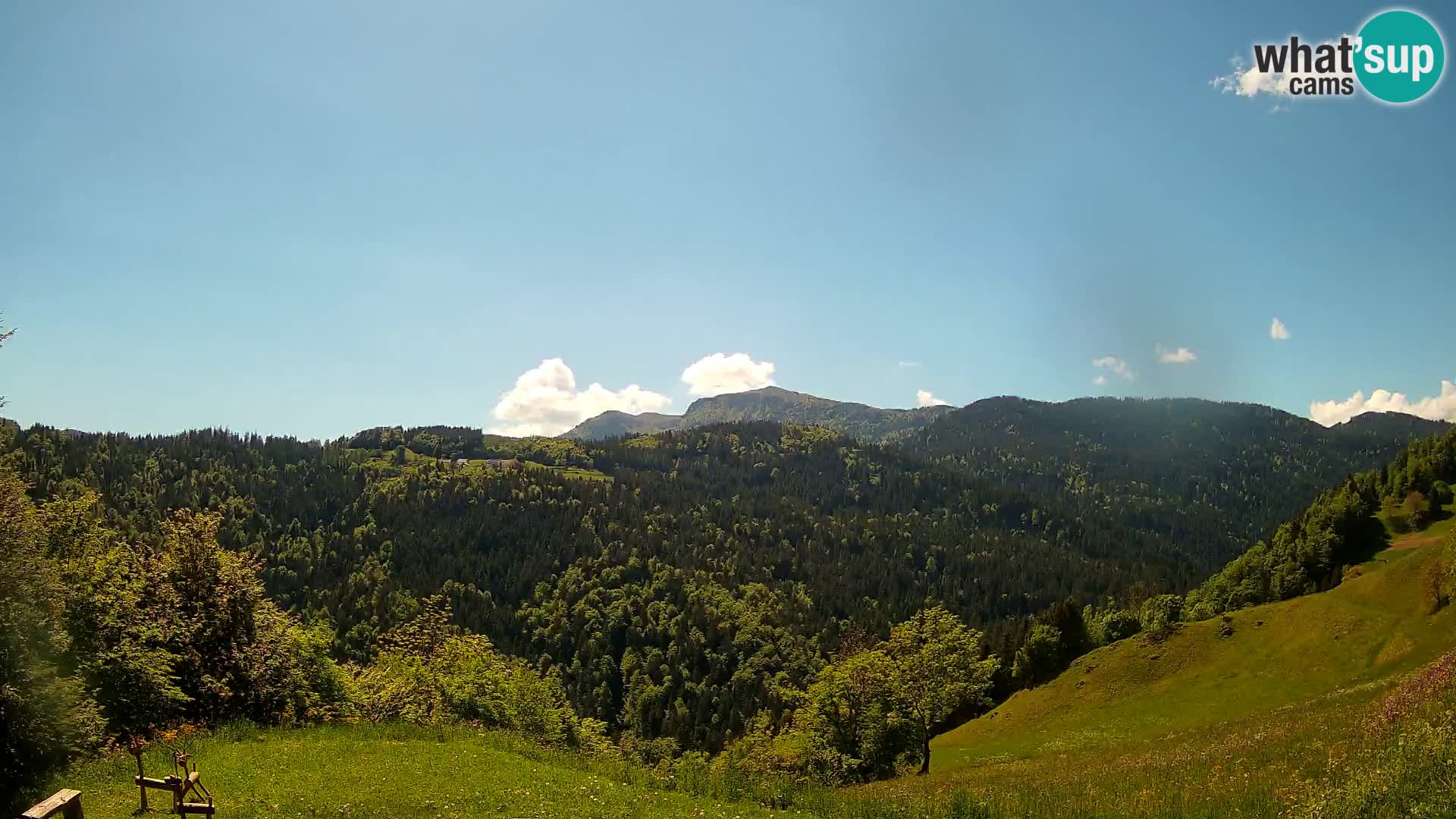 Webcam Brunarica Dražgoše – Liveblick auf Ratitovec (1666 m)