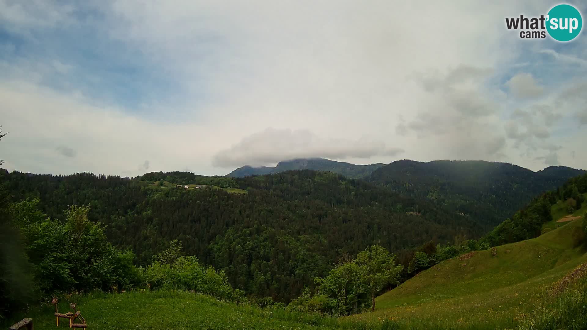 Webcam Brunarica Dražgoše – Live View of Ratitovec (1666 m)