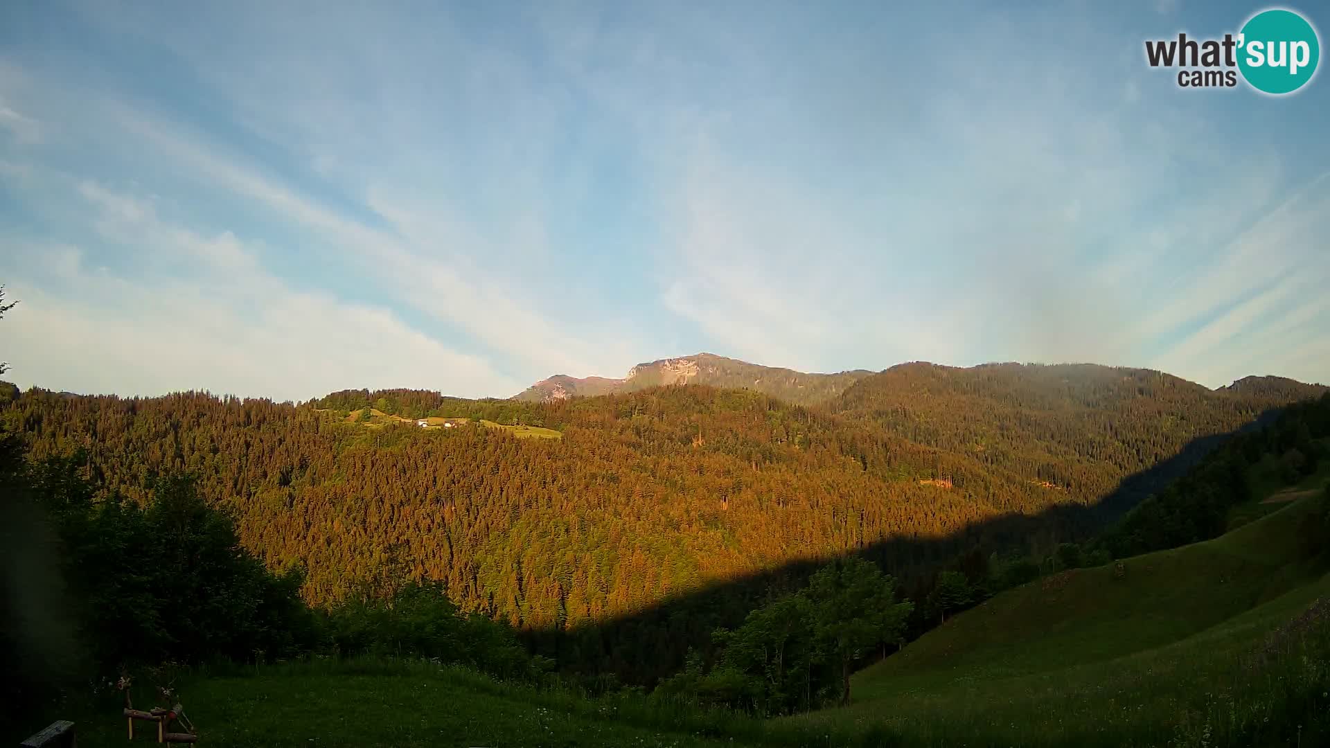 Webcam Brunarica Dražgoše – Live View of Ratitovec (1666 m)
