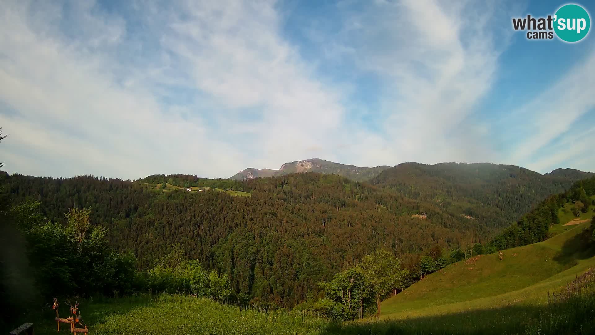 Webcam Brunarica Dražgoše – Vista live sul Ratitovec (1666 m)