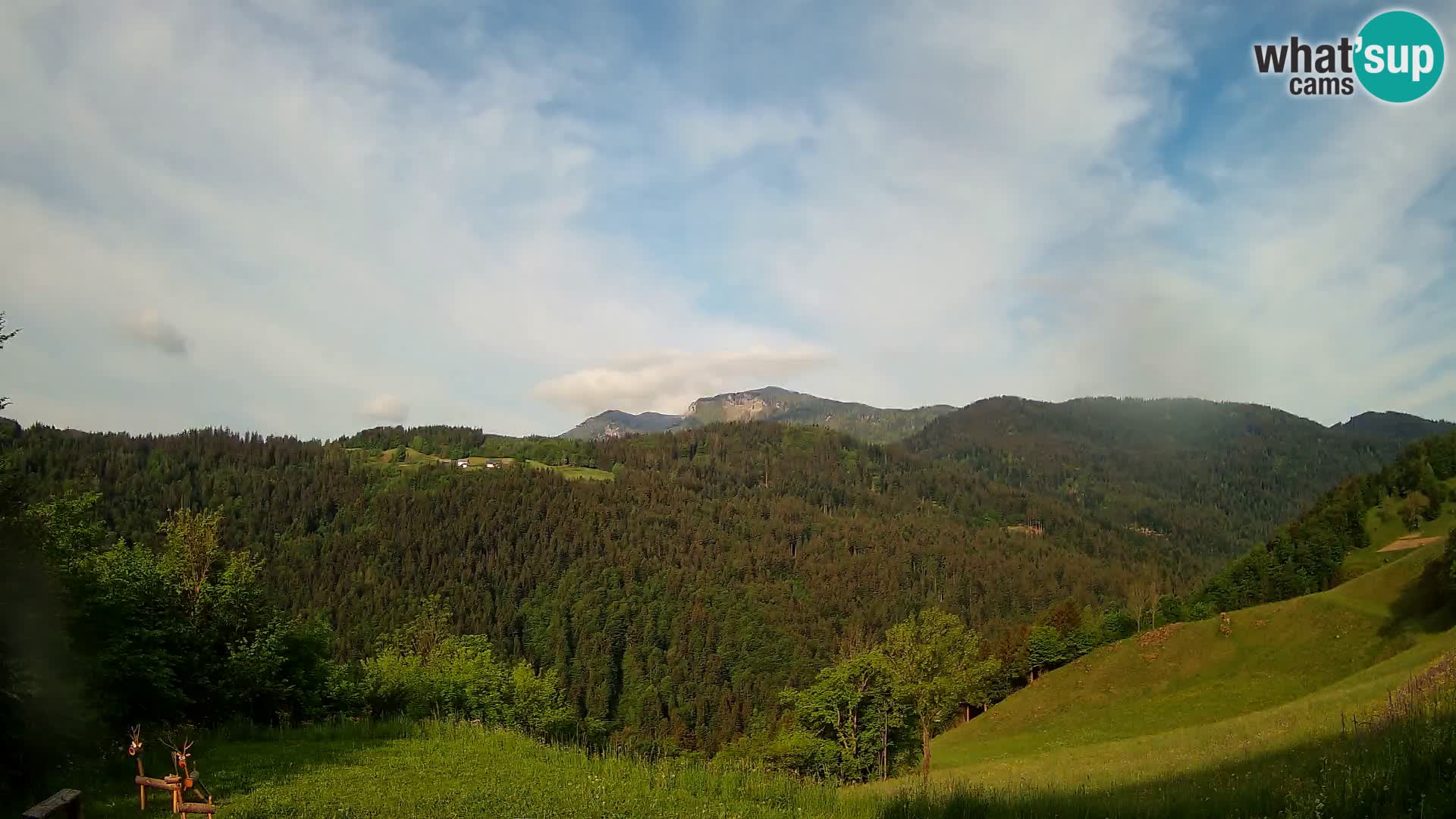 Webcam Brunarica Dražgoše – Live View of Ratitovec (1666 m)