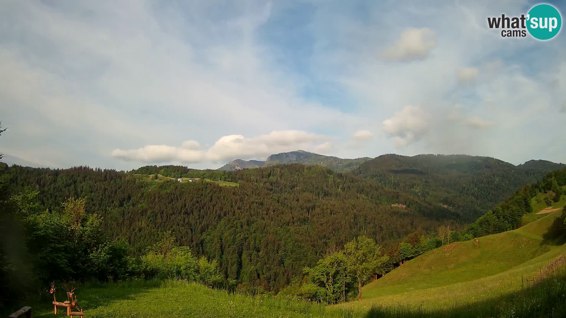 Webcam Brunarica Dražgoše – Live View of Ratitovec (1666 m)