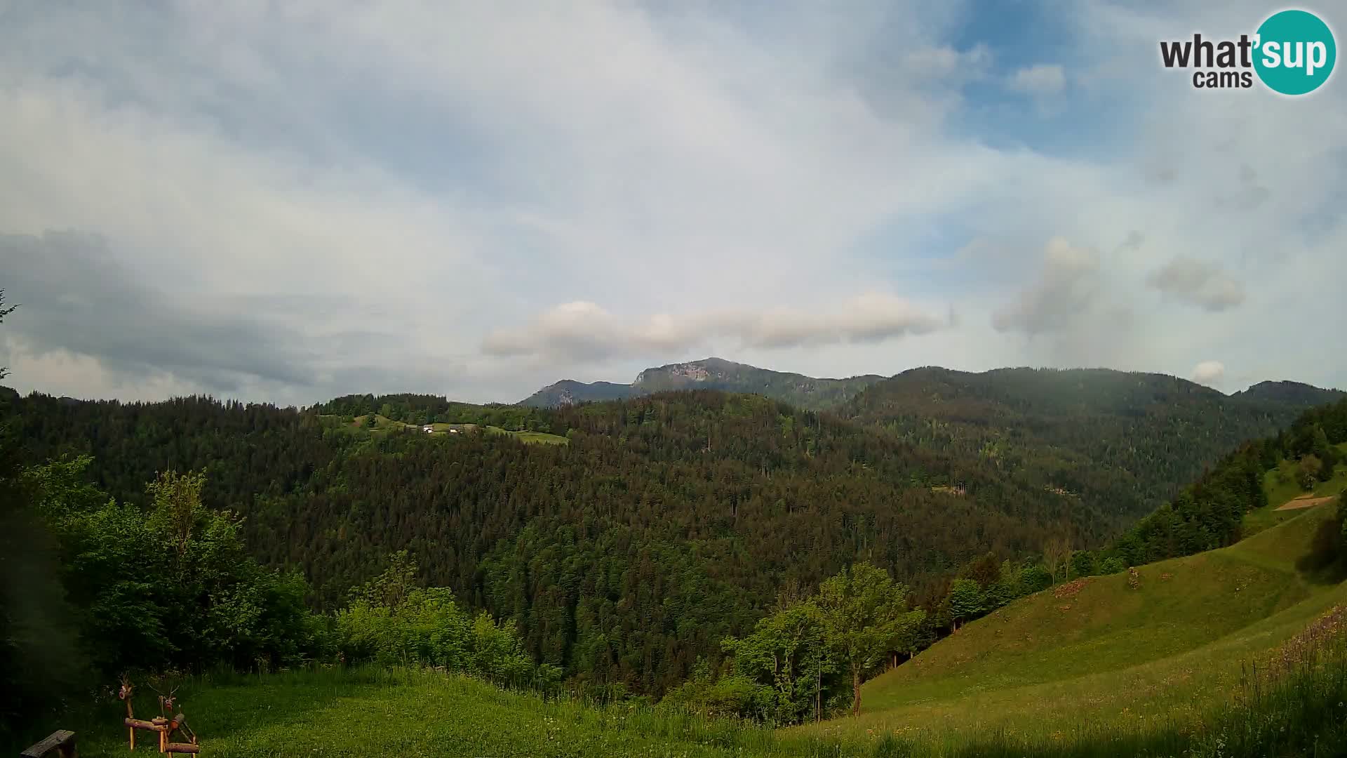 Webcam Brunarica Dražgoše – Liveblick auf Ratitovec (1666 m)