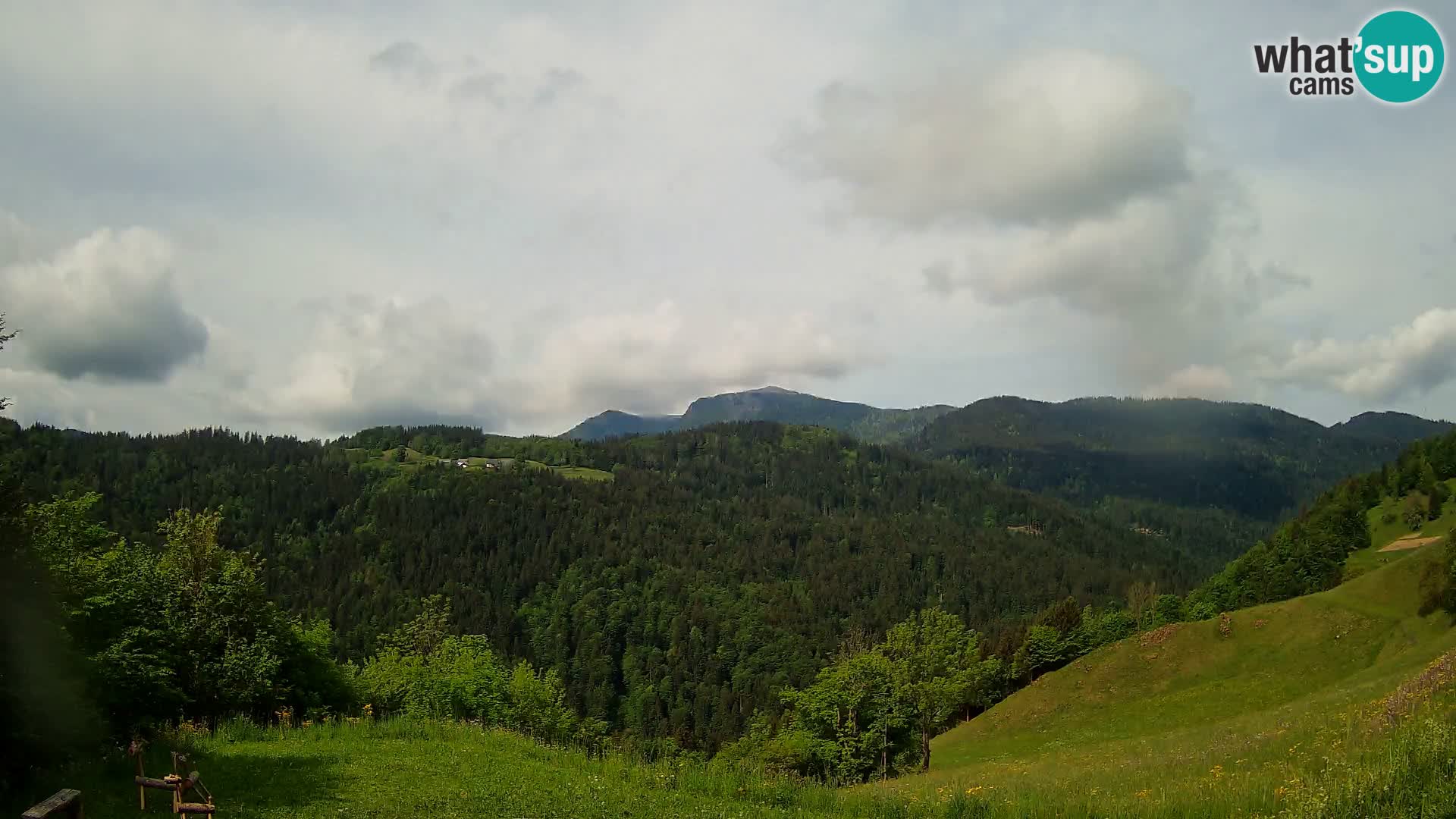 Webcam Brunarica Dražgoše – Live View of Ratitovec (1666 m)