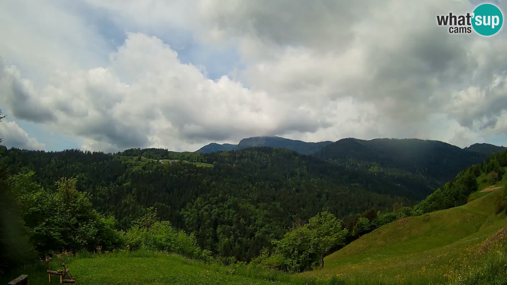 Webcam Brunarica Dražgoše – Live View of Ratitovec (1666 m)