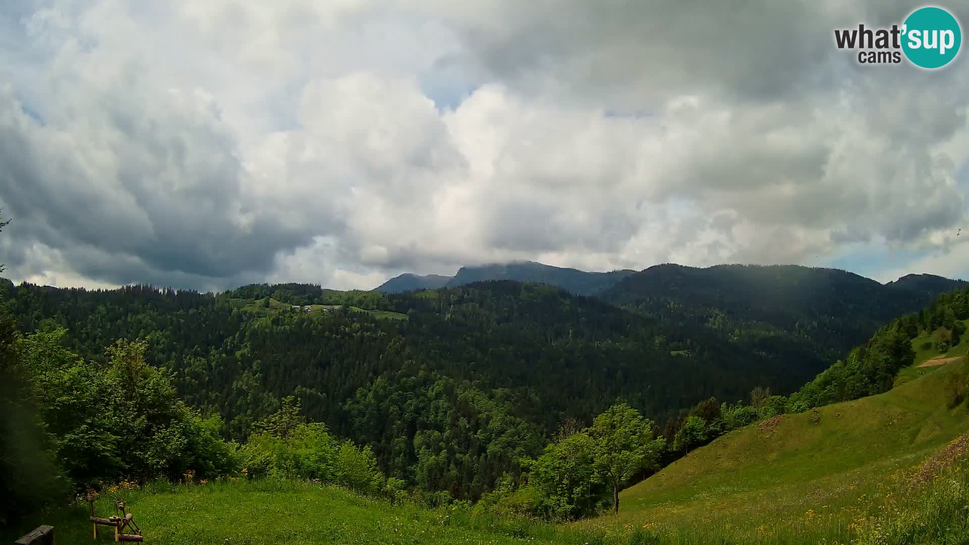 Webcam Brunarica Dražgoše – Live View of Ratitovec (1666 m)