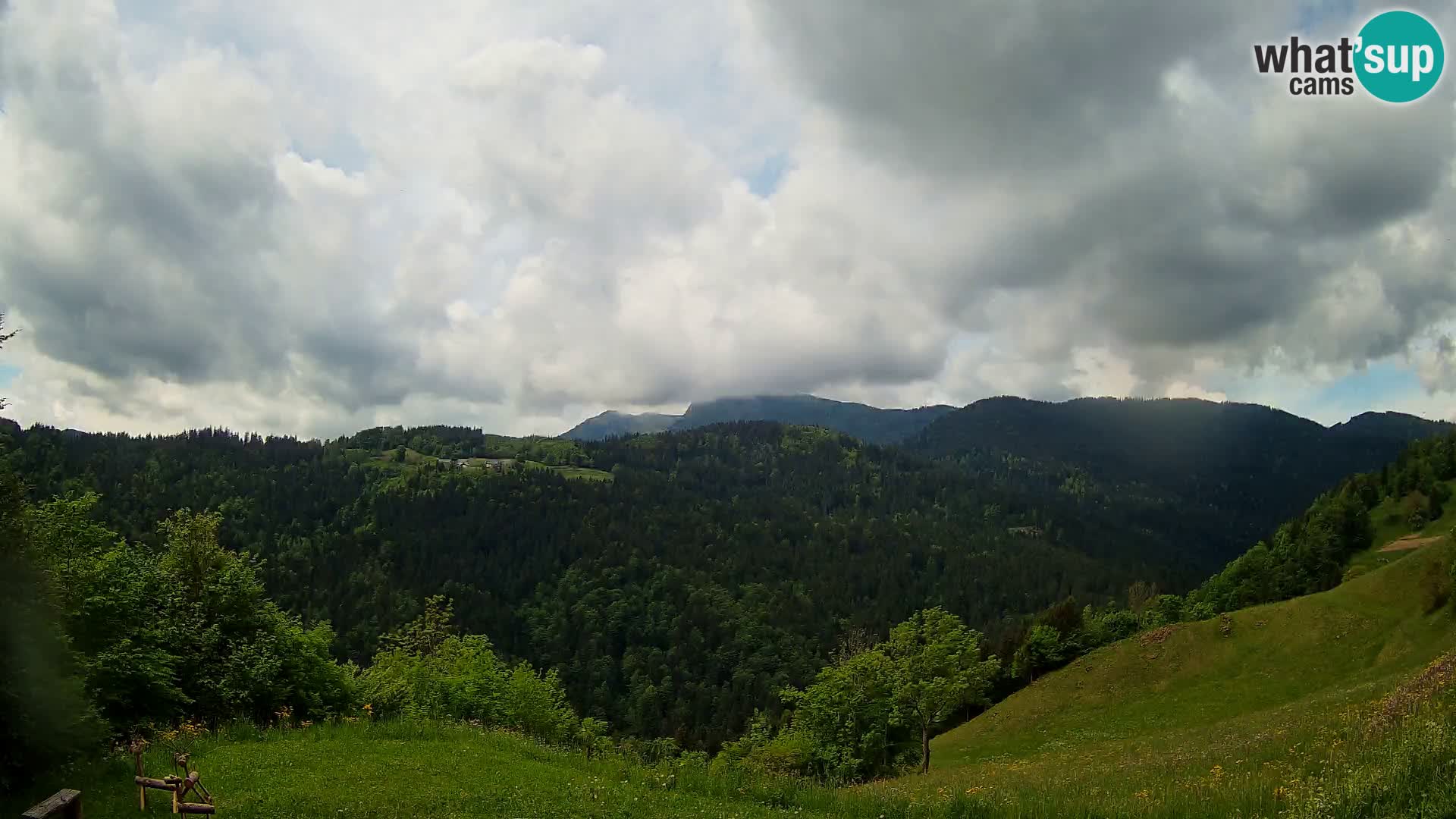 Spletna kamera Brunarica Dražgoše – Pogled v živo na Ratitovec (1666 m)