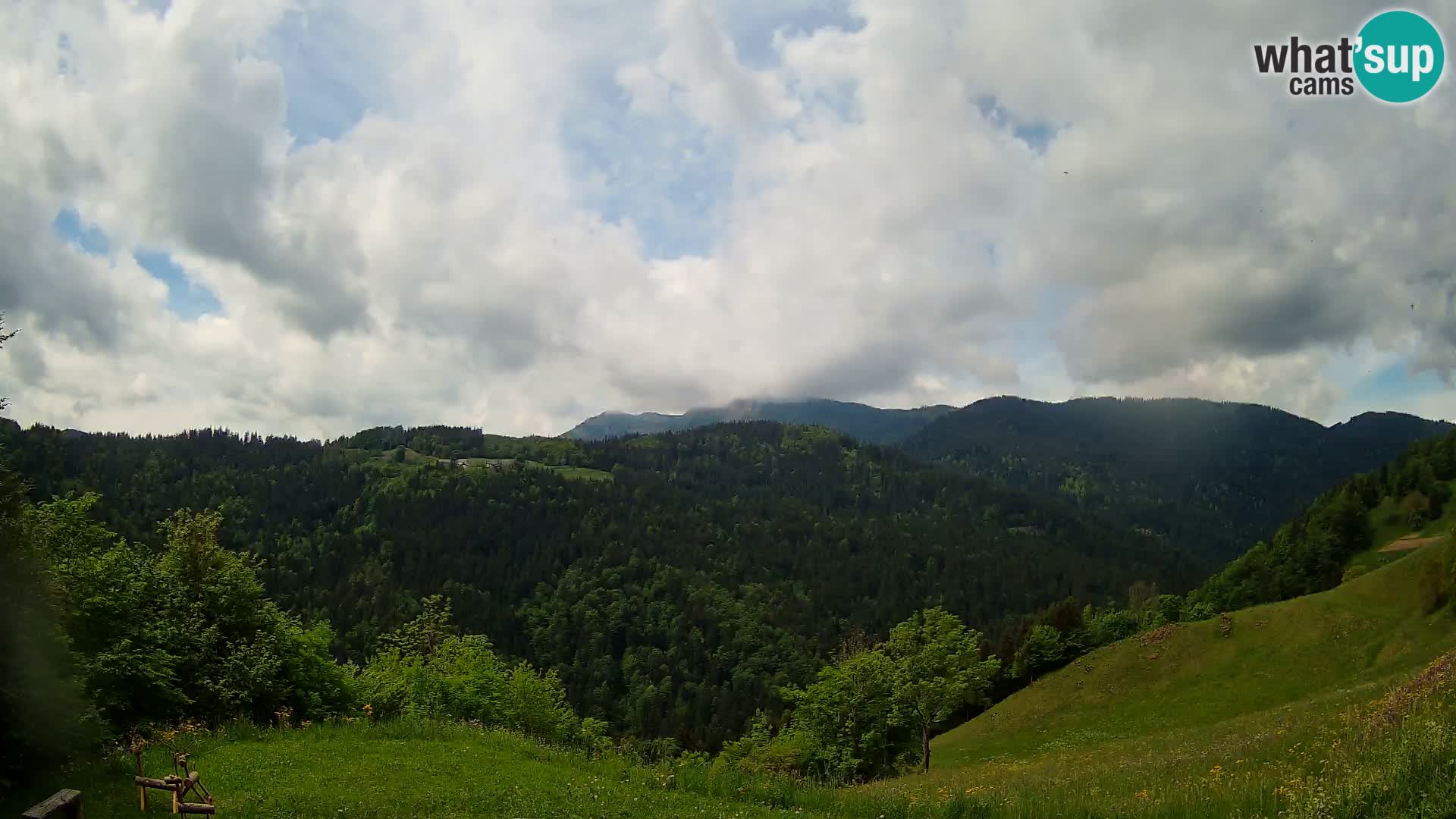 Webcam Brunarica Dražgoše – Live View of Ratitovec (1666 m)