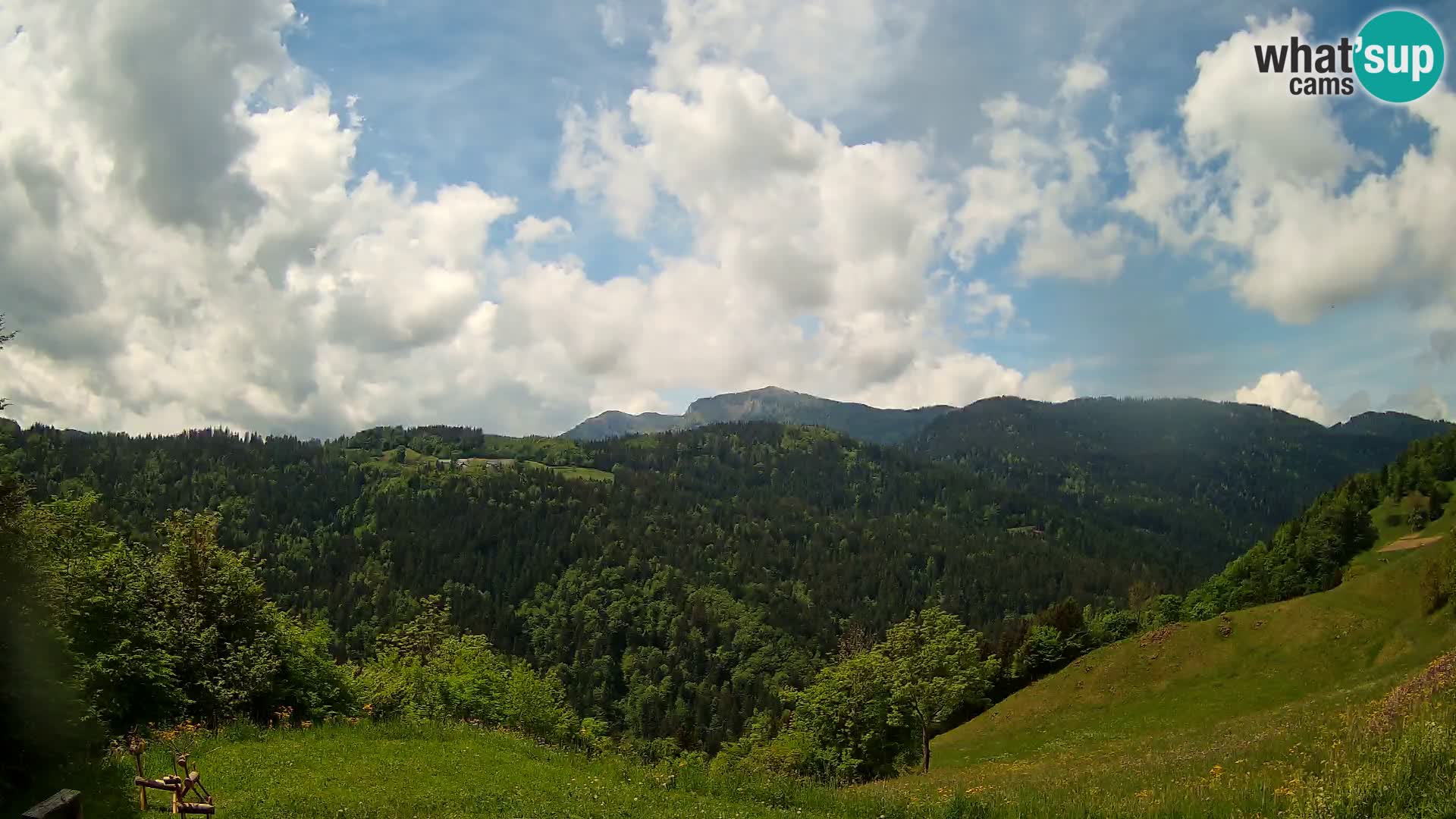 Webcam Brunarica Dražgoše – Live View of Ratitovec (1666 m)