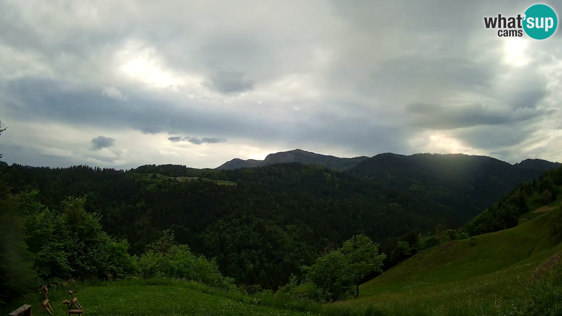 Webcam Brunarica Dražgoše – Live View of Ratitovec (1666 m)