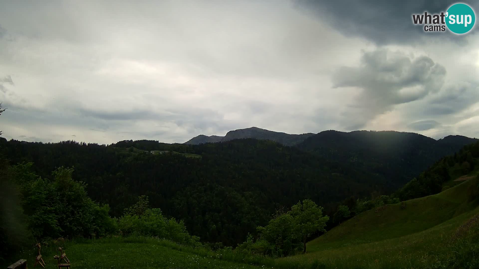 Webcam Brunarica Dražgoše – Live View of Ratitovec (1666 m)