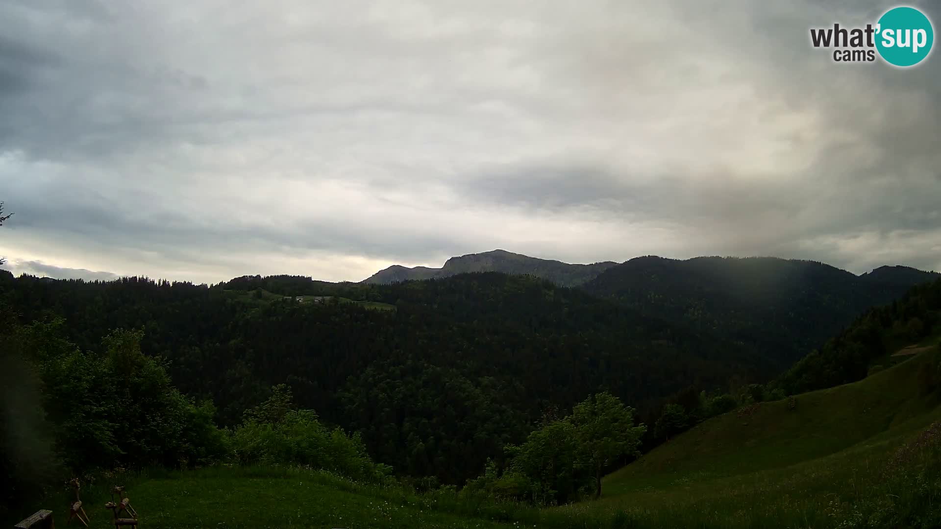 Webcam Brunarica Dražgoše – Live View of Ratitovec (1666 m)