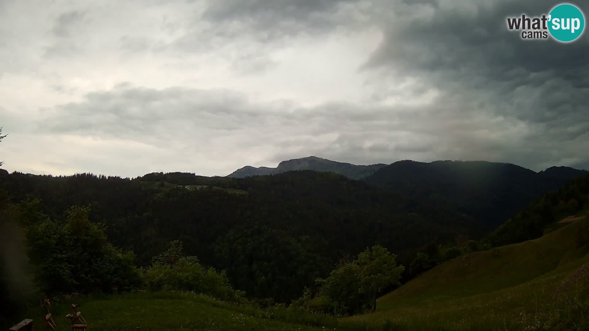 Webcam Brunarica Dražgoše – Liveblick auf Ratitovec (1666 m)