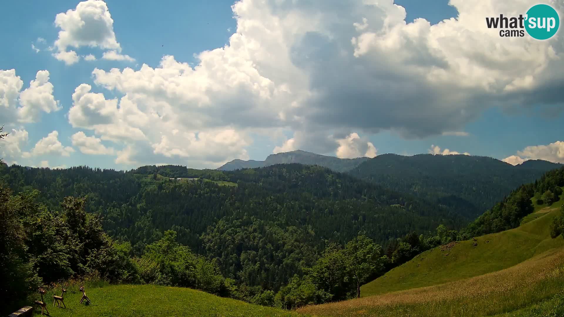 Webcam Brunarica Dražgoše – Live View of Ratitovec (1666 m)