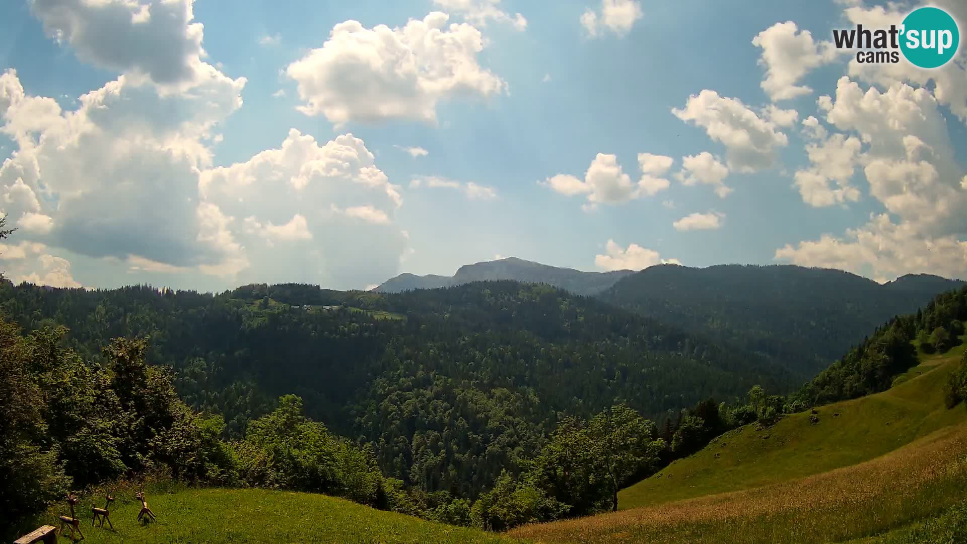 Spletna kamera Brunarica Dražgoše – Pogled v živo na Ratitovec (1666 m)