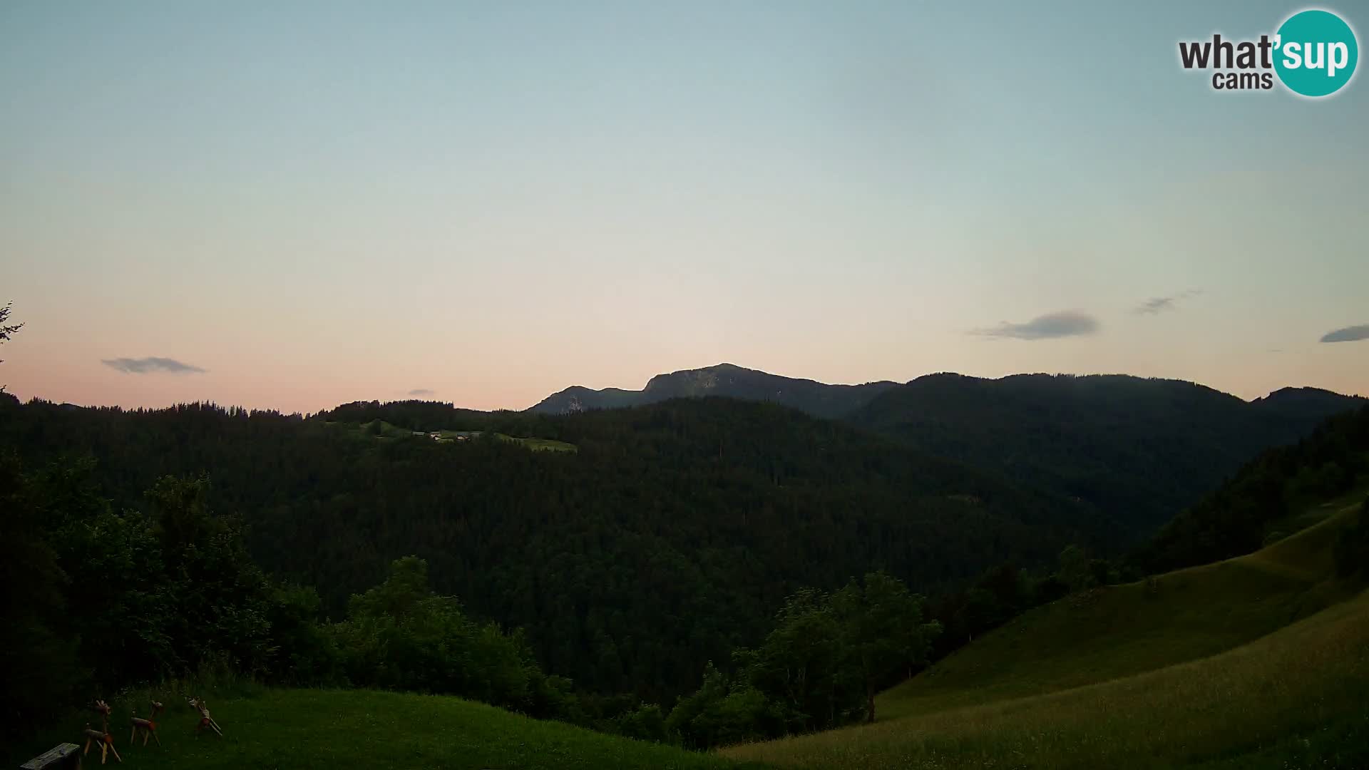 Webcam Brunarica Dražgoše – Liveblick auf Ratitovec (1666 m)