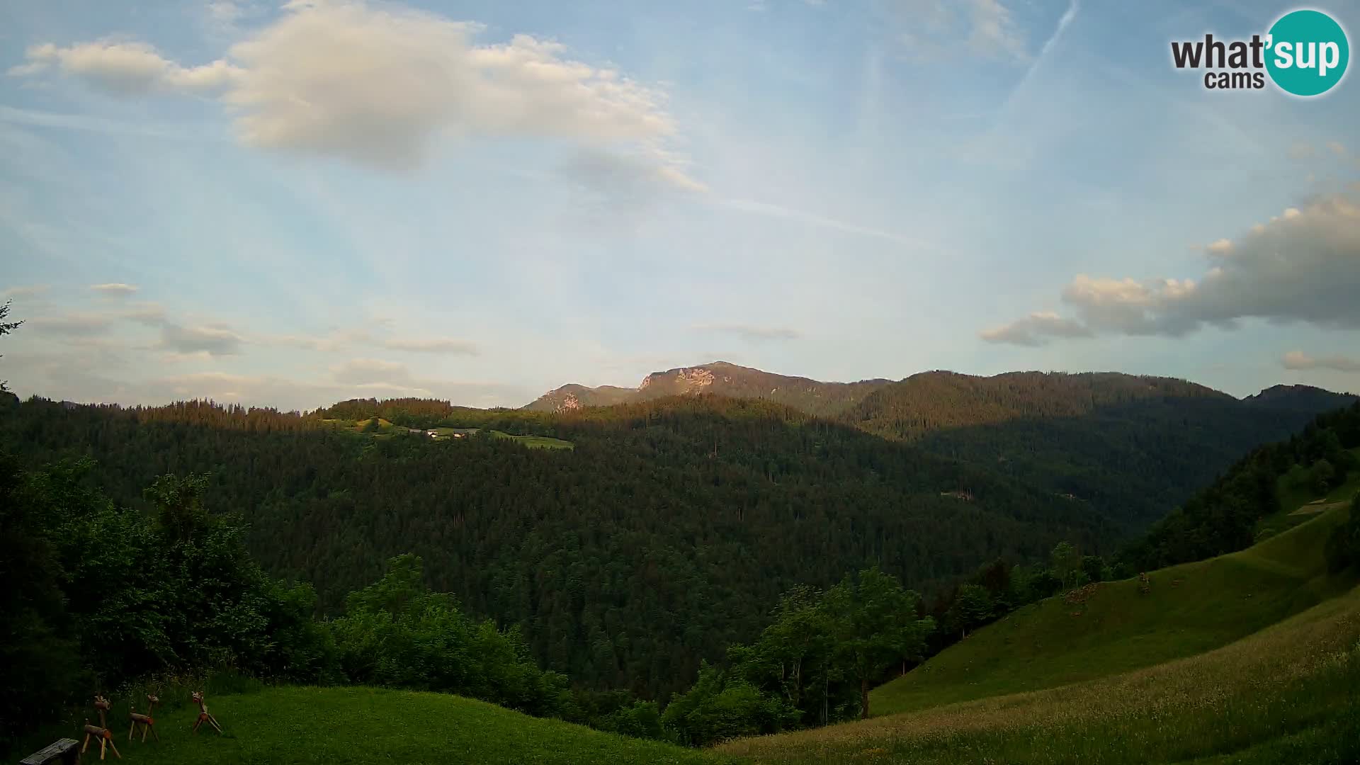 Spletna kamera Brunarica Dražgoše – Pogled v živo na Ratitovec (1666 m)