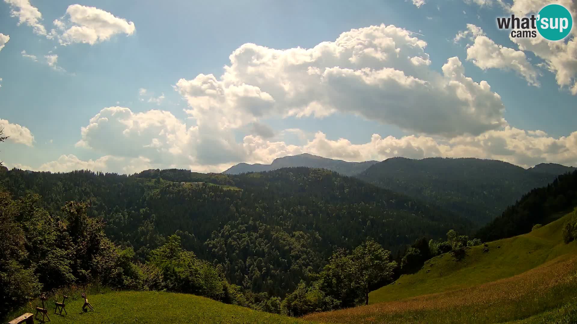 Webcam Brunarica Dražgoše – Live View of Ratitovec (1666 m)