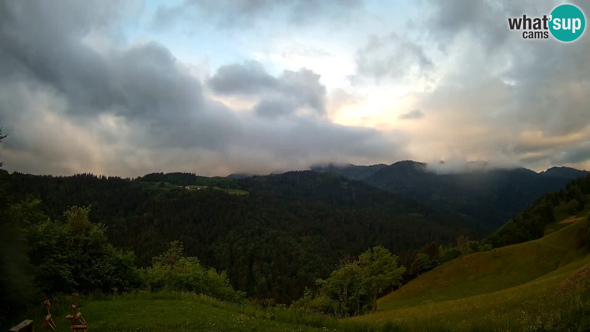 Web kamera Brunarica Dražgoše – Pogled uživo na Ratitovec (1666 m)