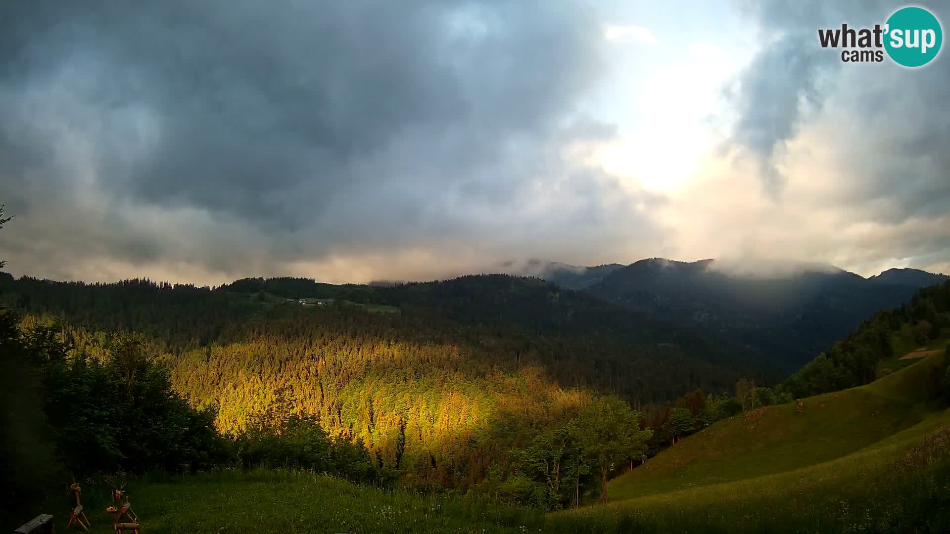 Webcam Brunarica Dražgoše – Liveblick auf Ratitovec (1666 m)
