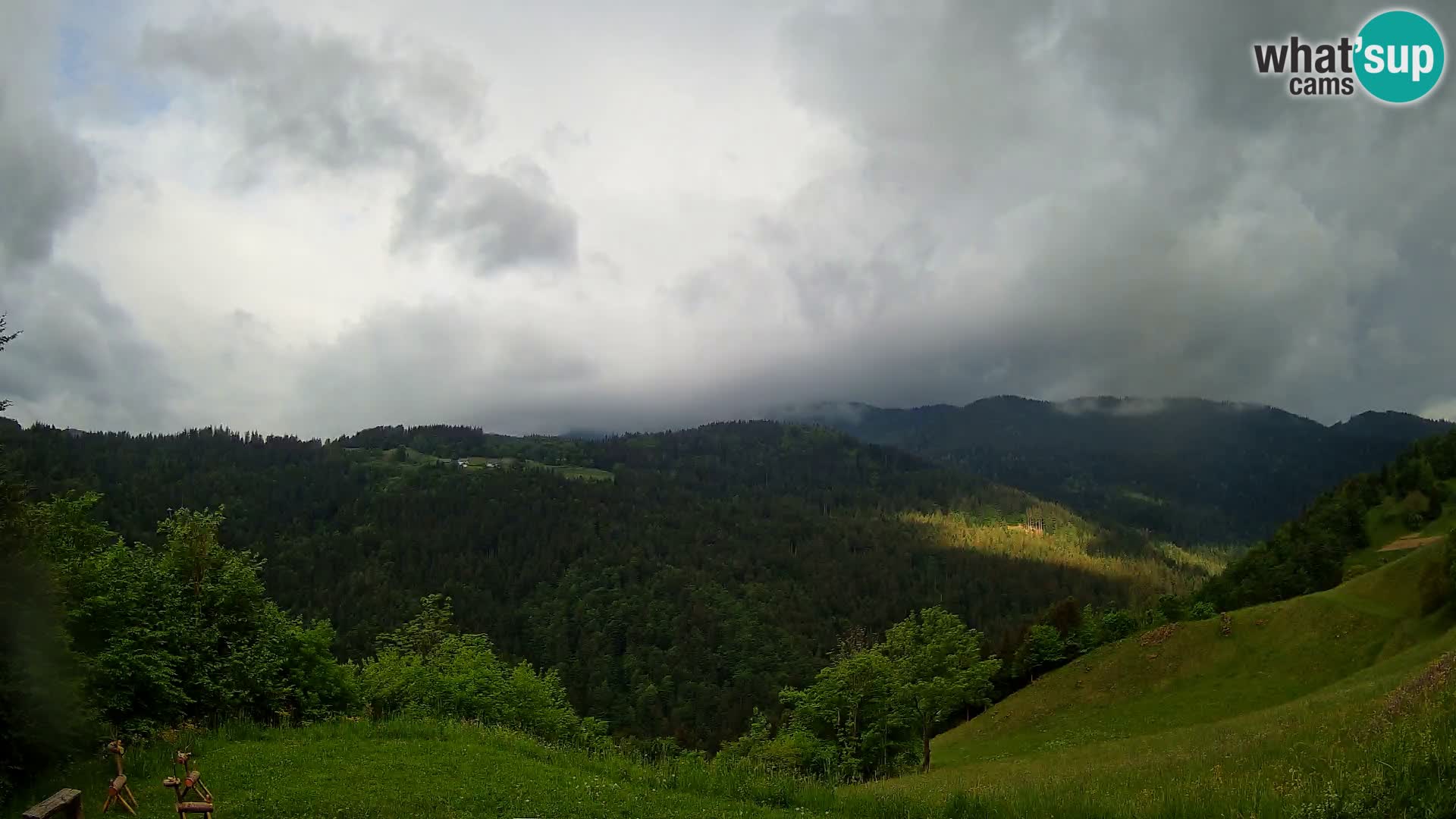 Webcam Brunarica Dražgoše – Liveblick auf Ratitovec (1666 m)