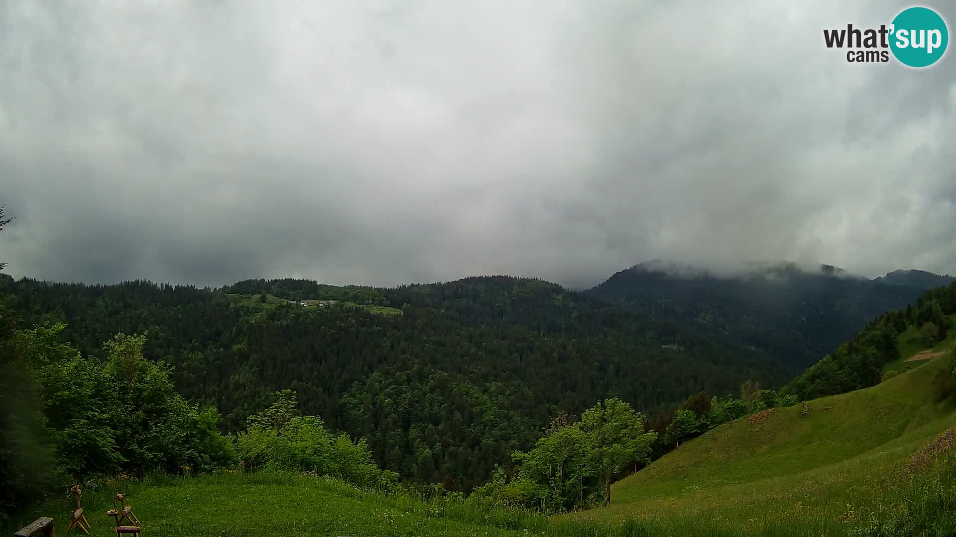 Webcam Brunarica Dražgoše – Live View of Ratitovec (1666 m)