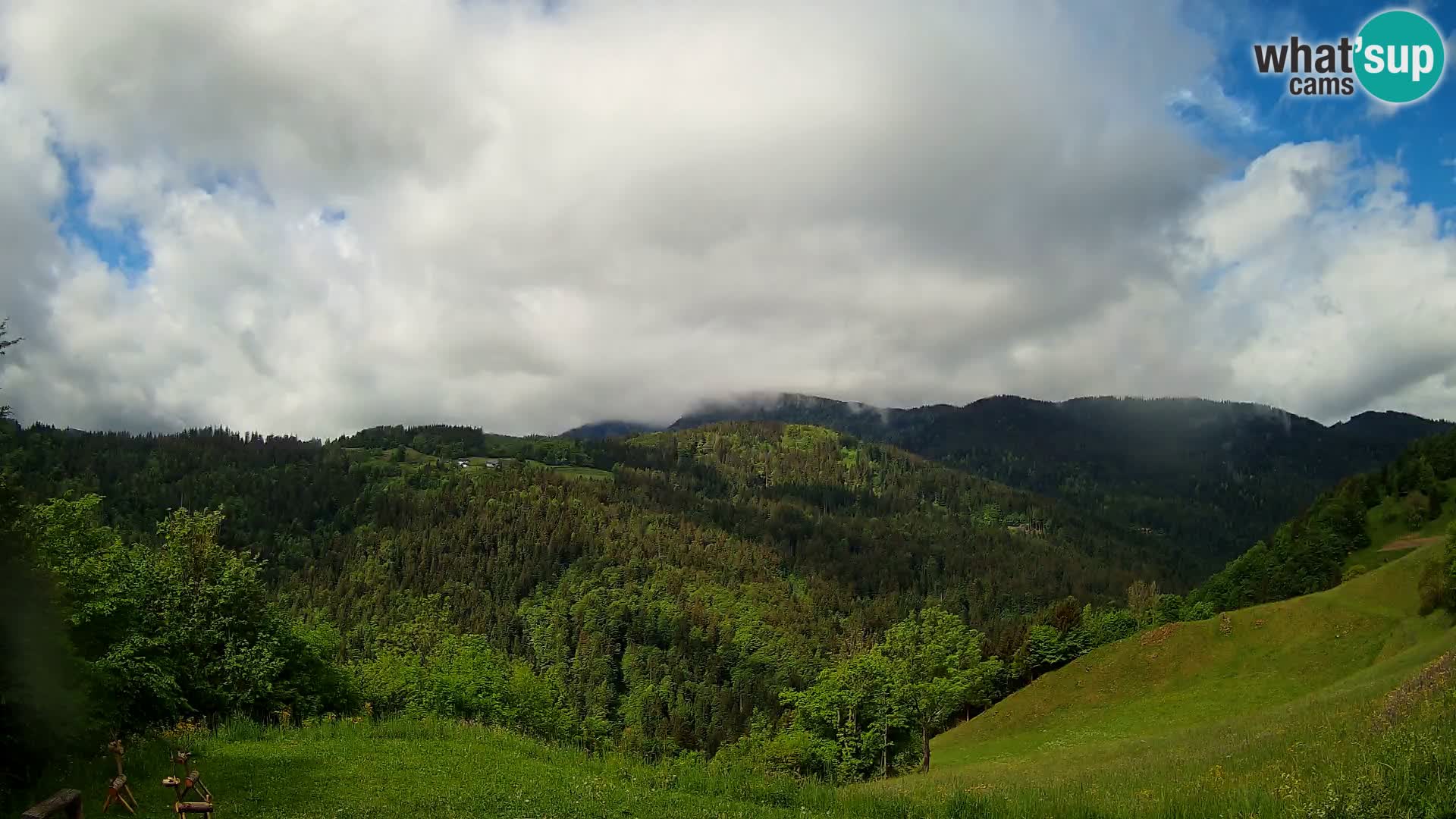 Webcam Brunarica Dražgoše – Liveblick auf Ratitovec (1666 m)