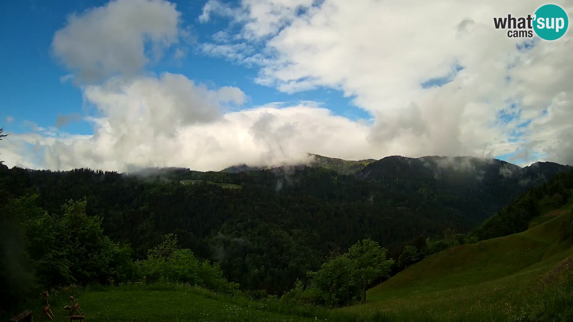 Webcam Brunarica Dražgoše – Live View of Ratitovec (1666 m)