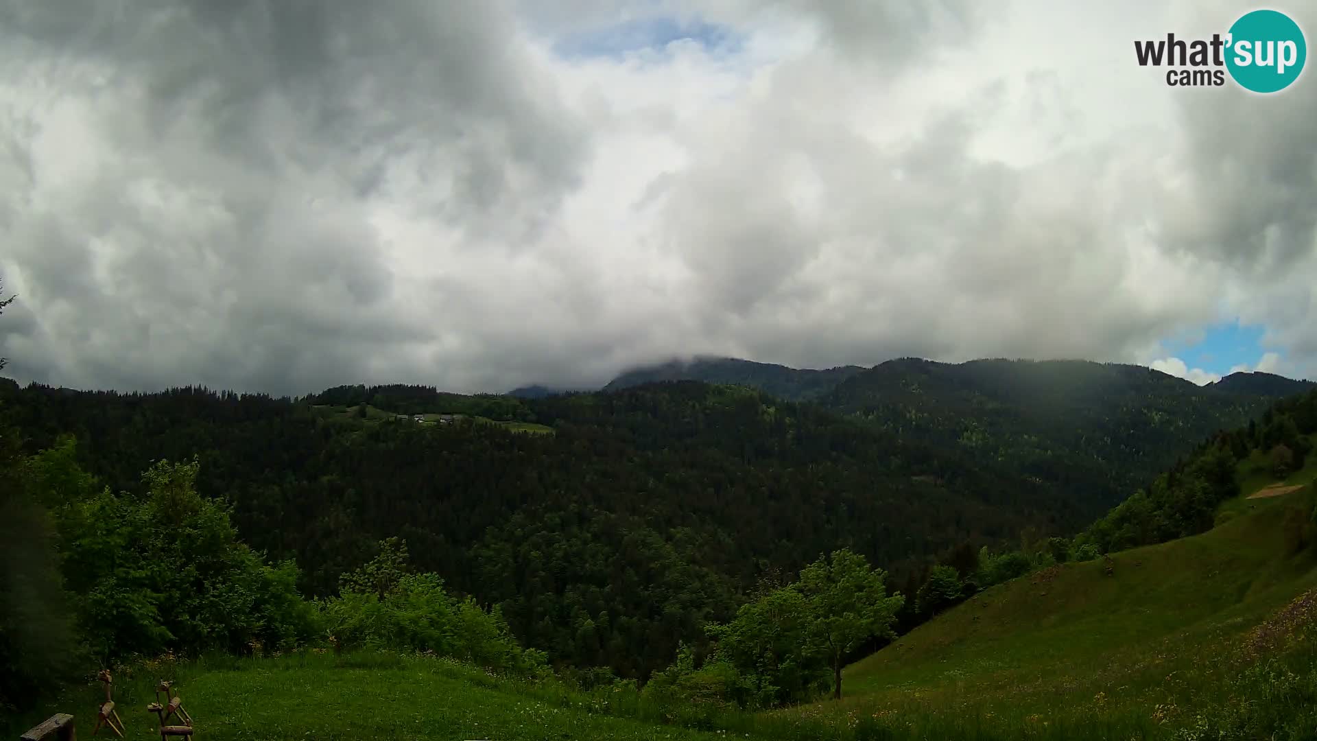 Webcam Brunarica Dražgoše – Live View of Ratitovec (1666 m)