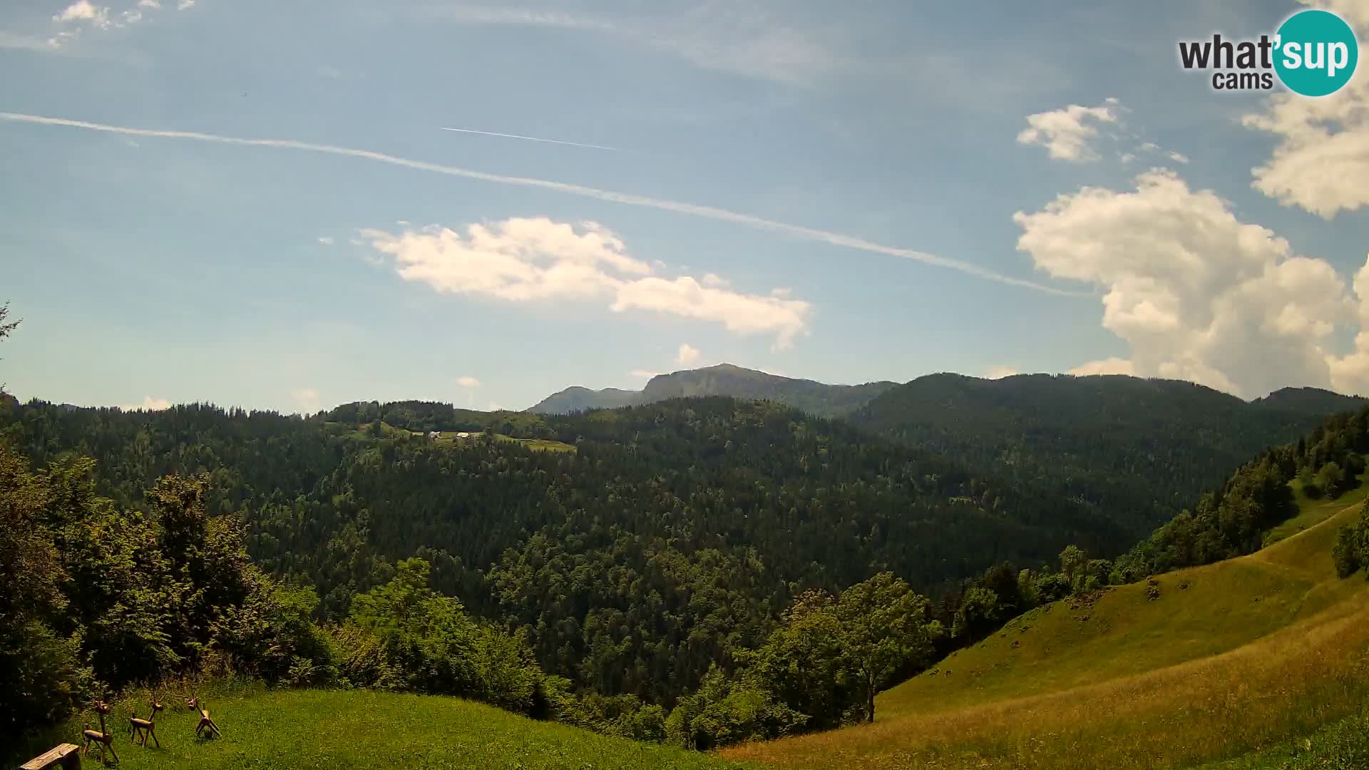 Spletna kamera Brunarica Dražgoše – Pogled v živo na Ratitovec (1666 m)