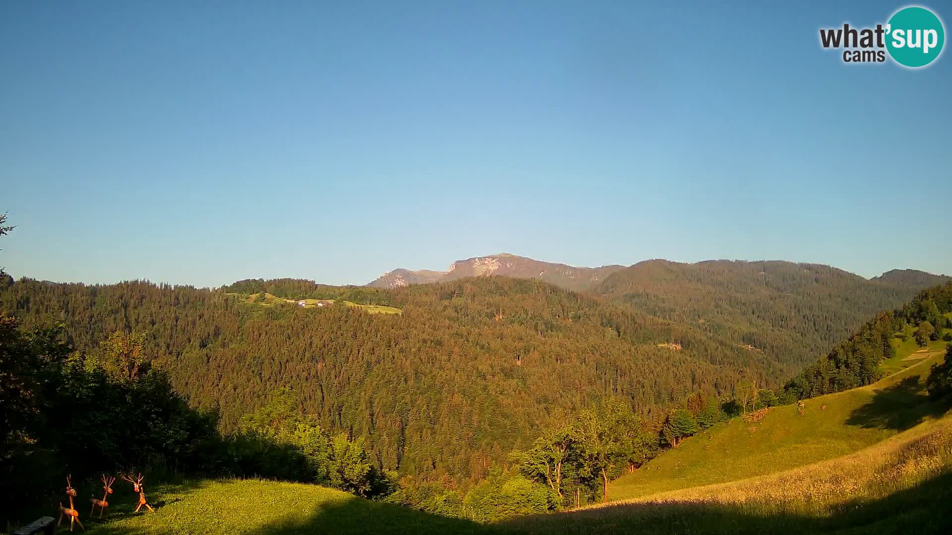Webcam Brunarica Dražgoše – Live View of Ratitovec (1666 m)