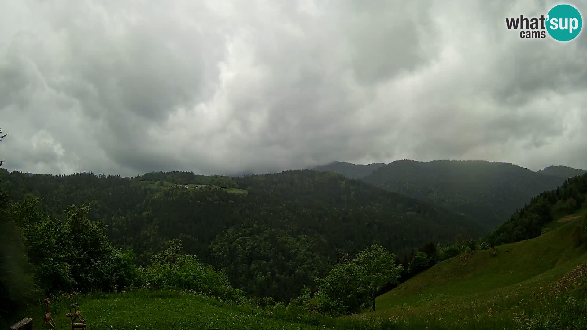Spletna kamera Brunarica Dražgoše – Pogled v živo na Ratitovec (1666 m)