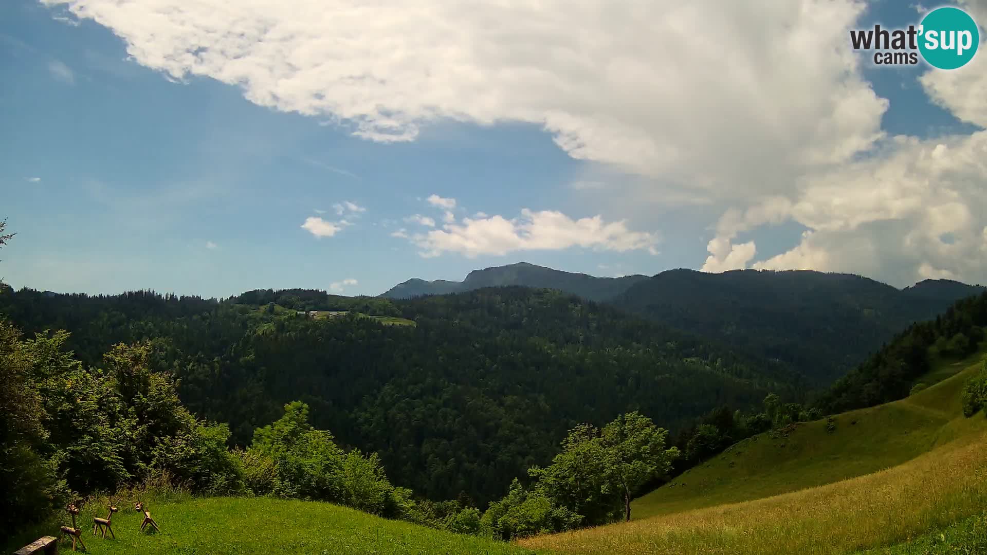 Webcam Brunarica Dražgoše – Vista live sul Ratitovec (1666 m)