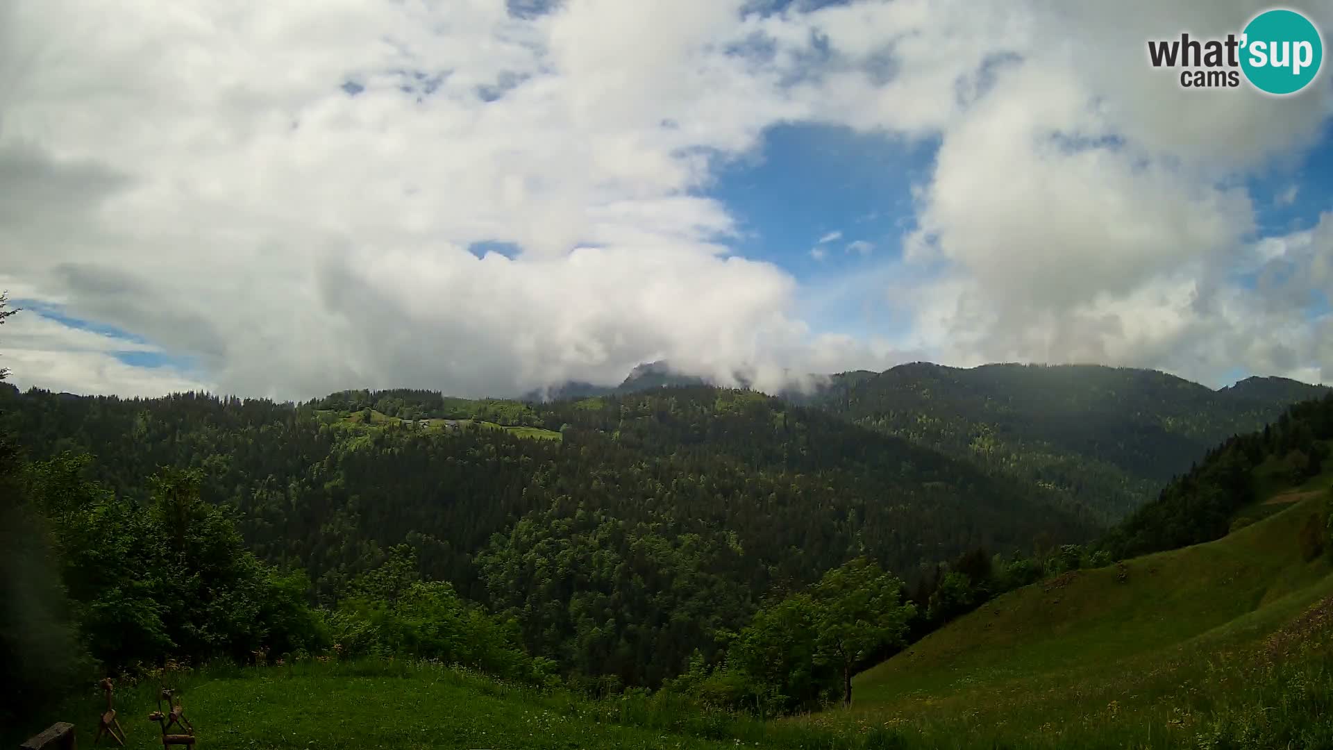 Web kamera Brunarica Dražgoše – Pogled uživo na Ratitovec (1666 m)