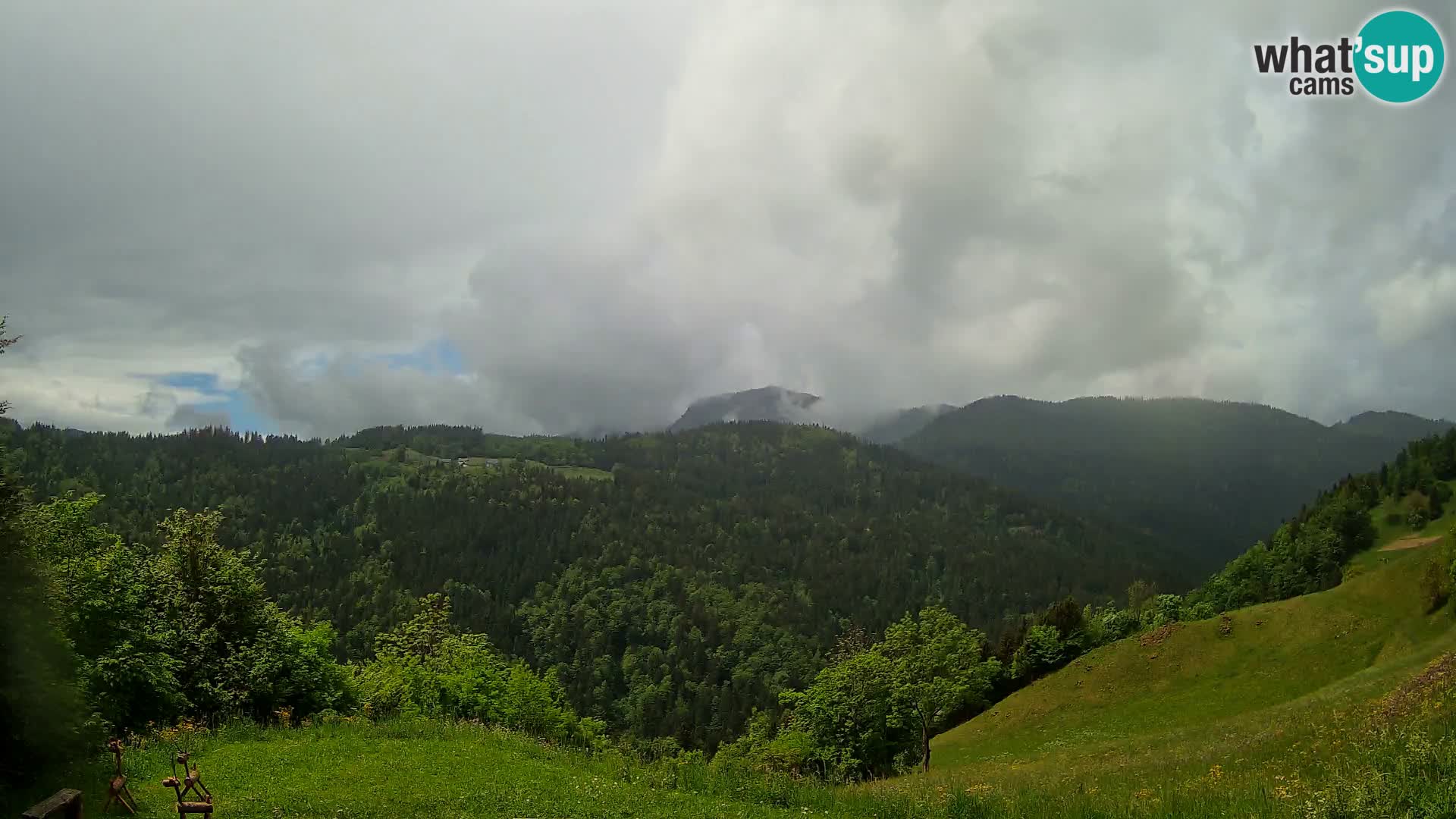 Webcam Brunarica Dražgoše – Live View of Ratitovec (1666 m)