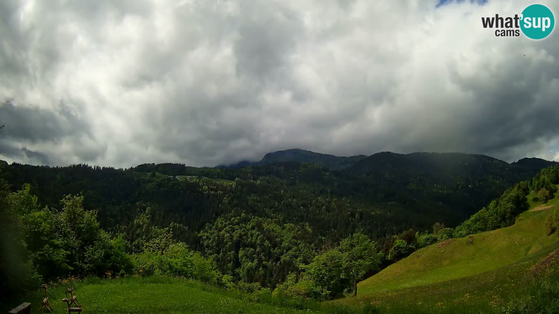 Webcam Brunarica Dražgoše – Live View of Ratitovec (1666 m)