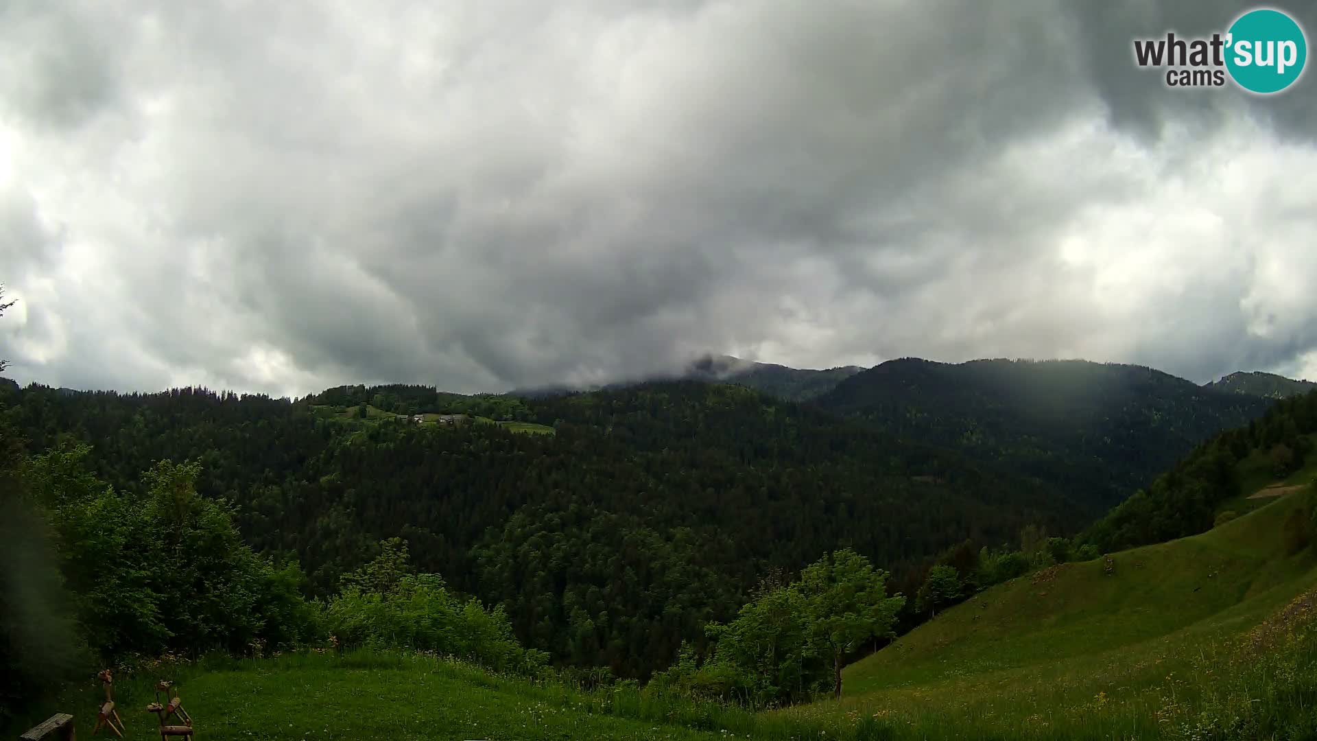 Spletna kamera Brunarica Dražgoše – Pogled v živo na Ratitovec (1666 m)