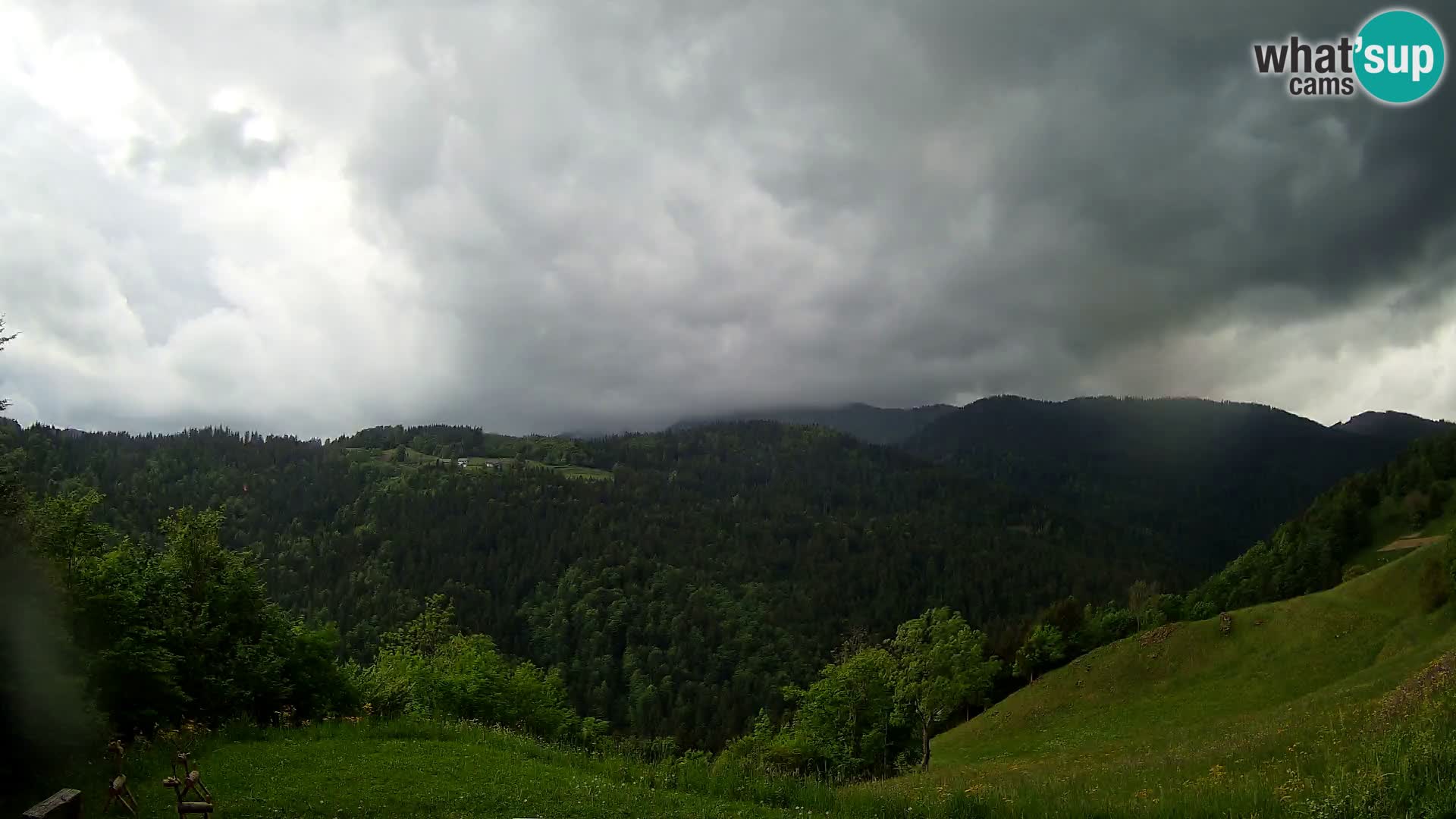 Webcam Brunarica Dražgoše – Live View of Ratitovec (1666 m)