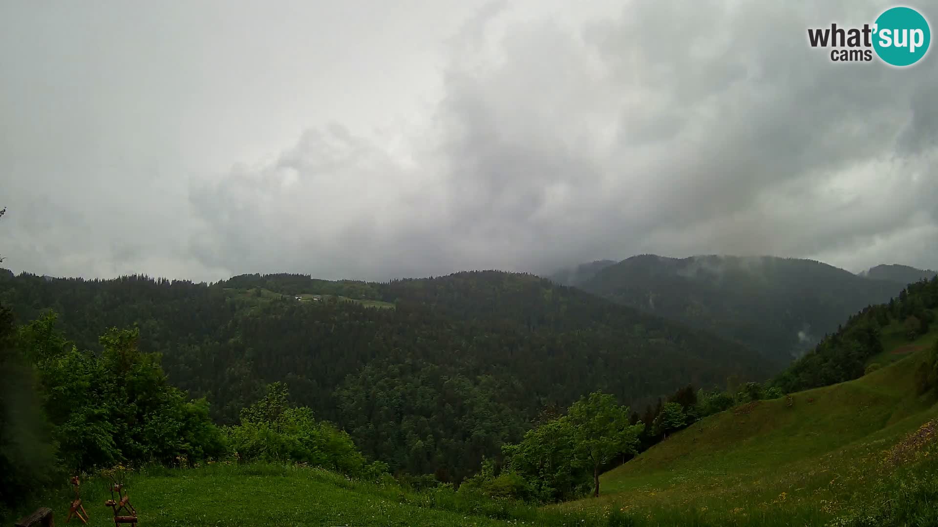 Webcam Brunarica Dražgoše – Live View of Ratitovec (1666 m)