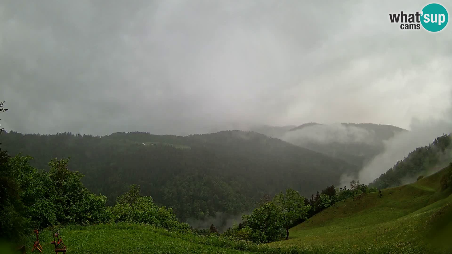 Webcam Brunarica Dražgoše – Vista live sul Ratitovec (1666 m)