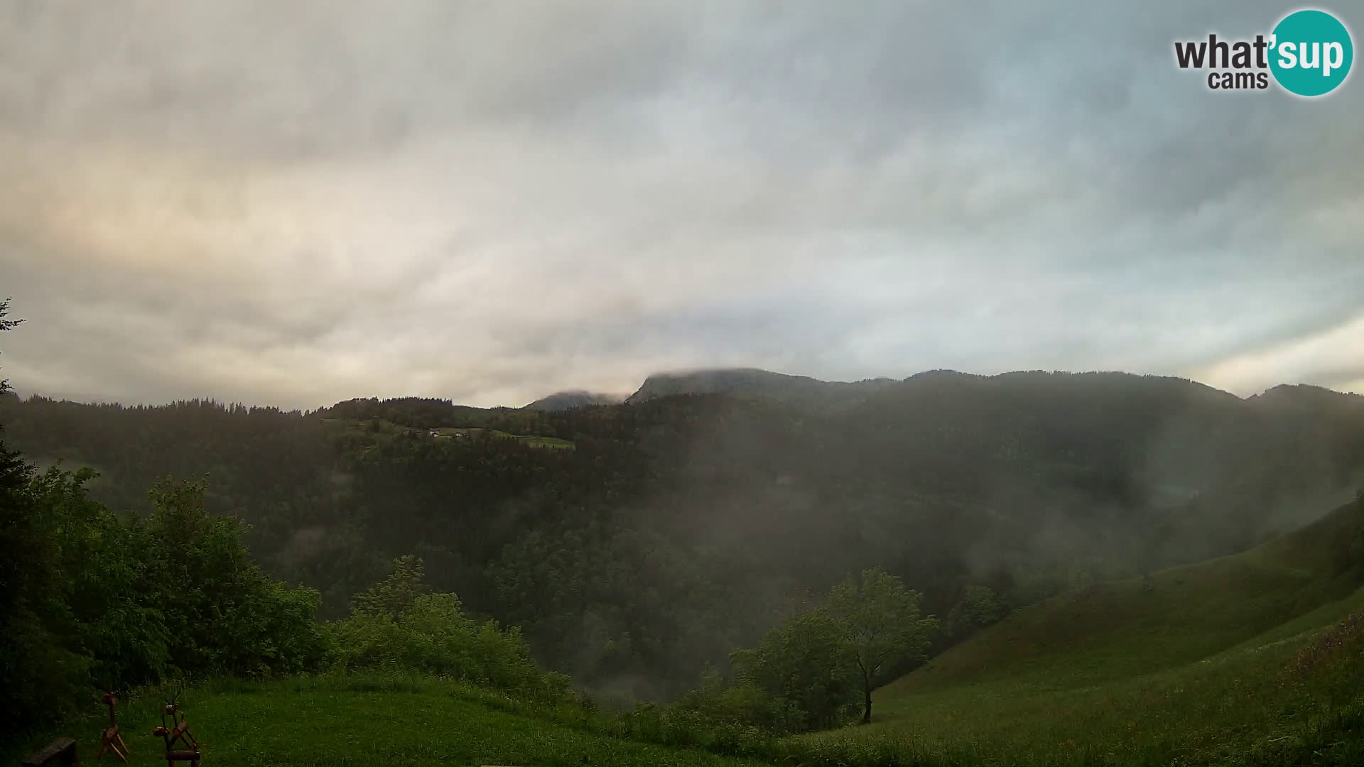 Webcam Brunarica Dražgoše – Liveblick auf Ratitovec (1666 m)