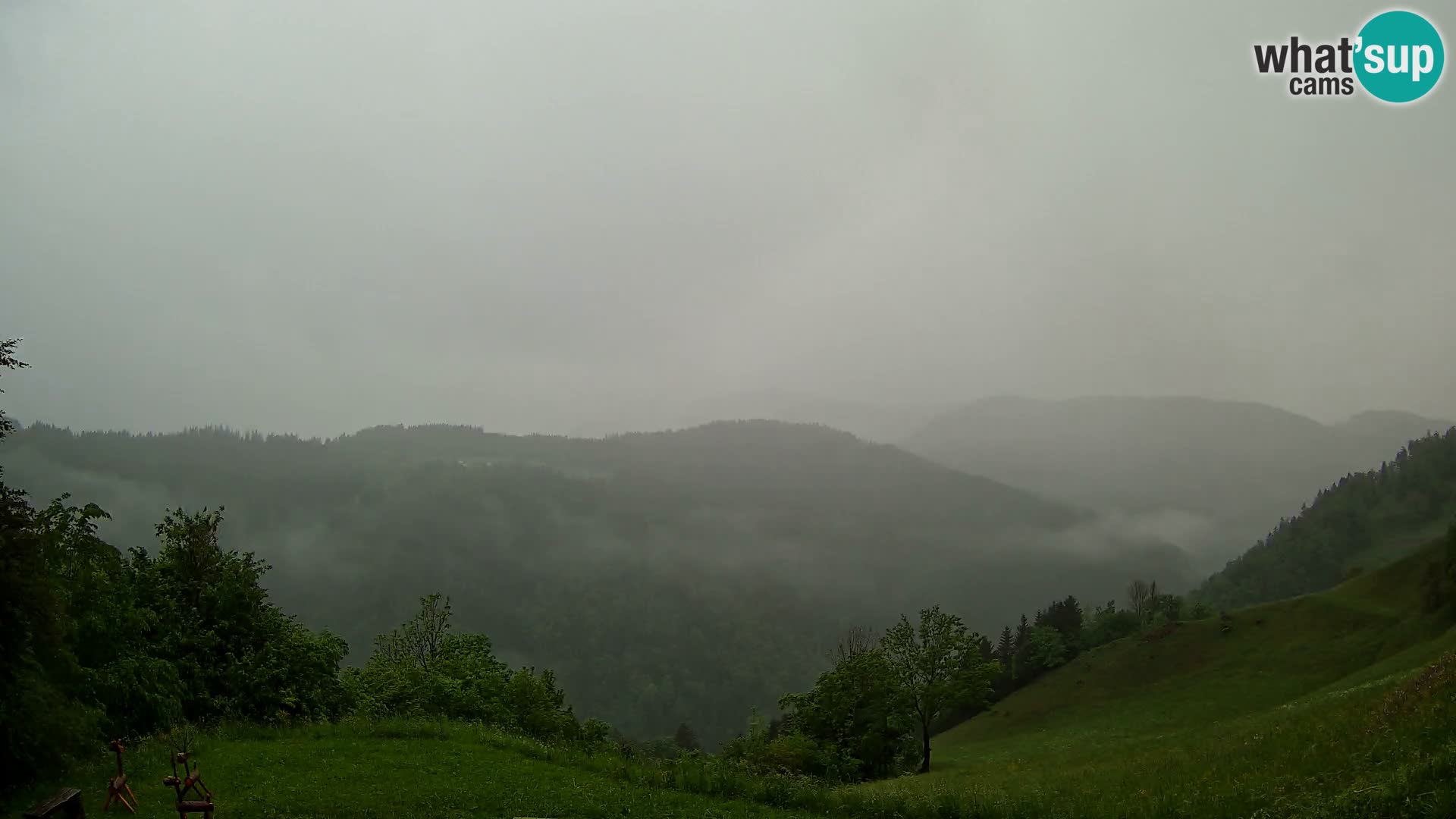 Webcam Brunarica Dražgoše – Live View of Ratitovec (1666 m)