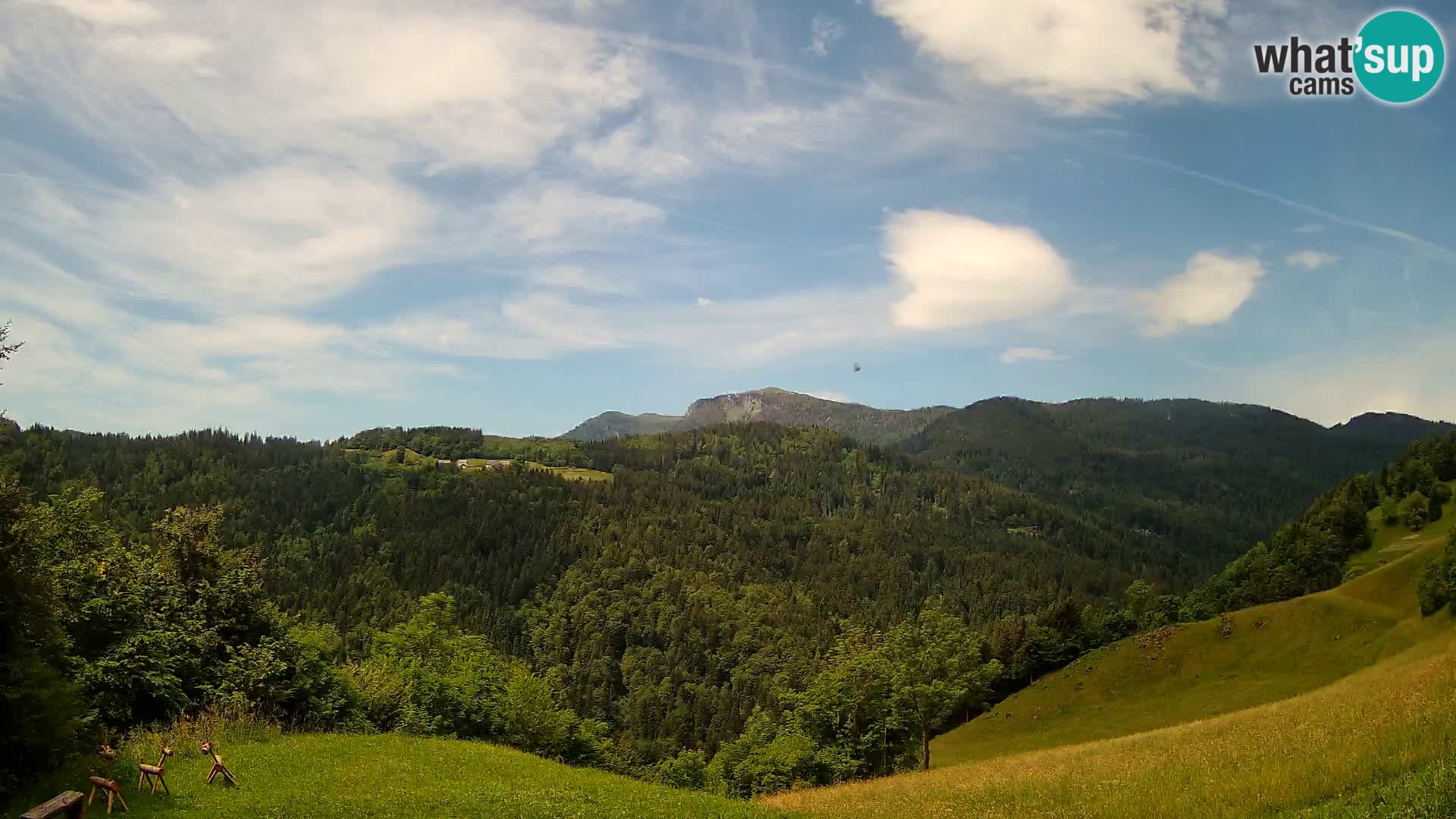 Spletna kamera Brunarica Dražgoše – Pogled v živo na Ratitovec (1666 m)