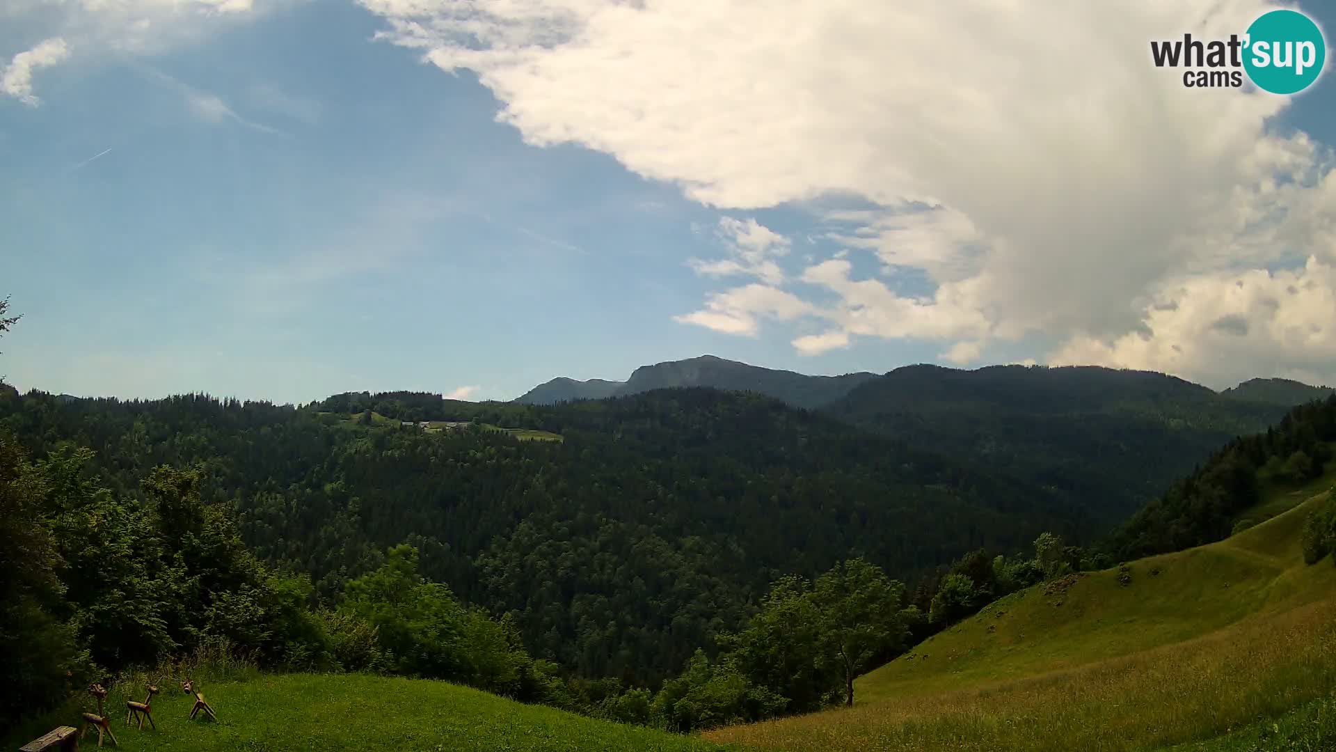 Spletna kamera Brunarica Dražgoše – Pogled v živo na Ratitovec (1666 m)