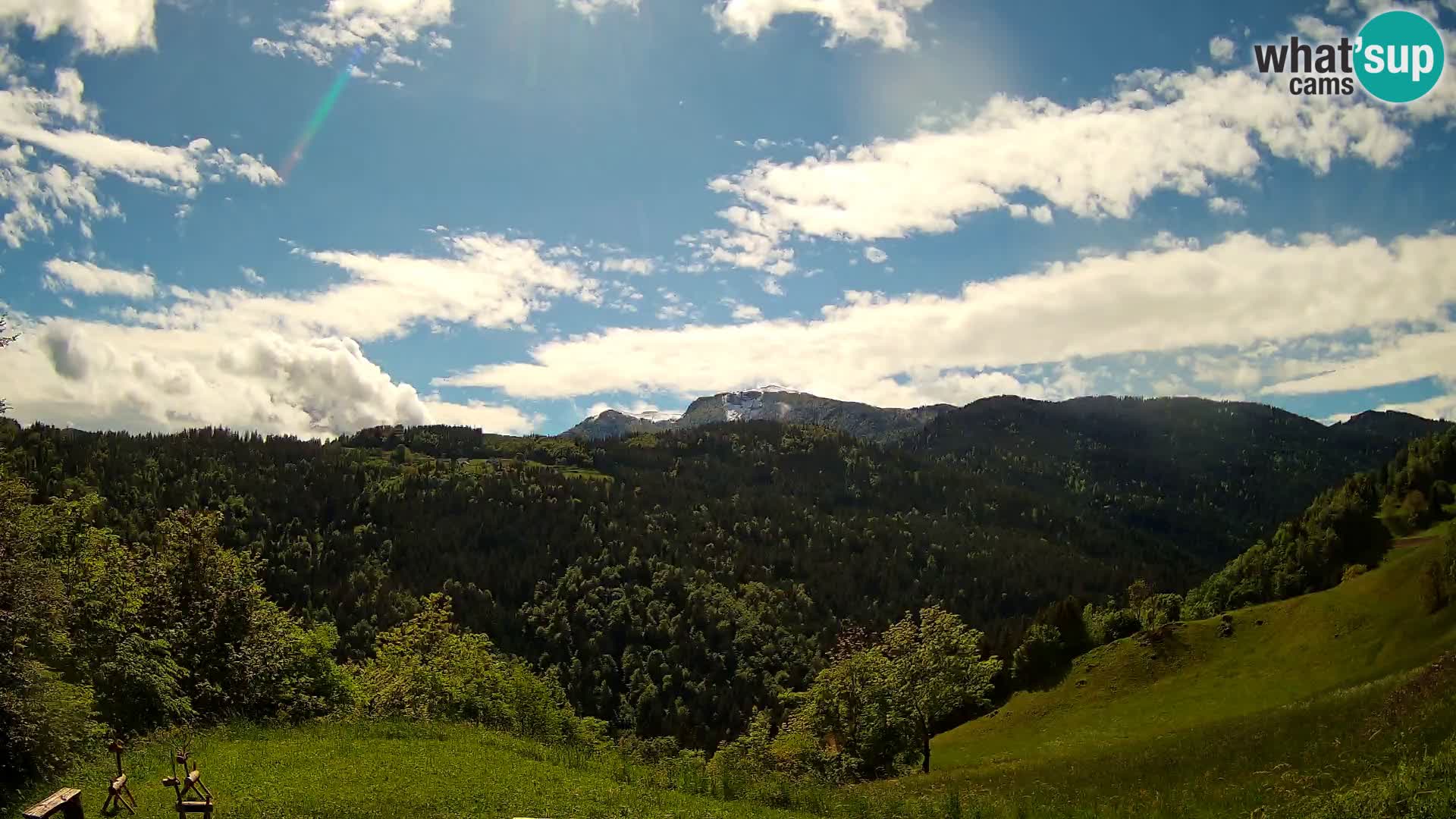 Webcam Brunarica Dražgoše – Live View of Ratitovec (1666 m)