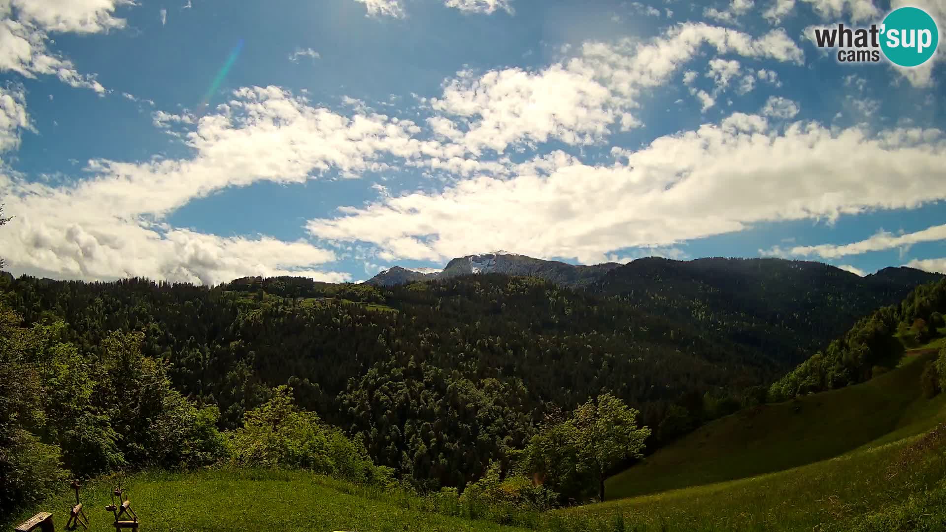 Webcam Brunarica Dražgoše – Live View of Ratitovec (1666 m)