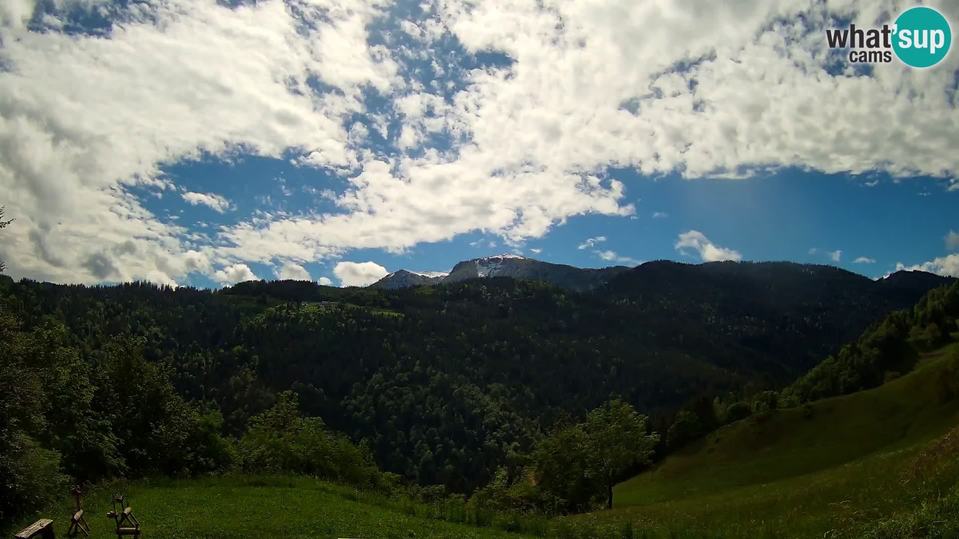 Webcam Brunarica Dražgoše – Live View of Ratitovec (1666 m)